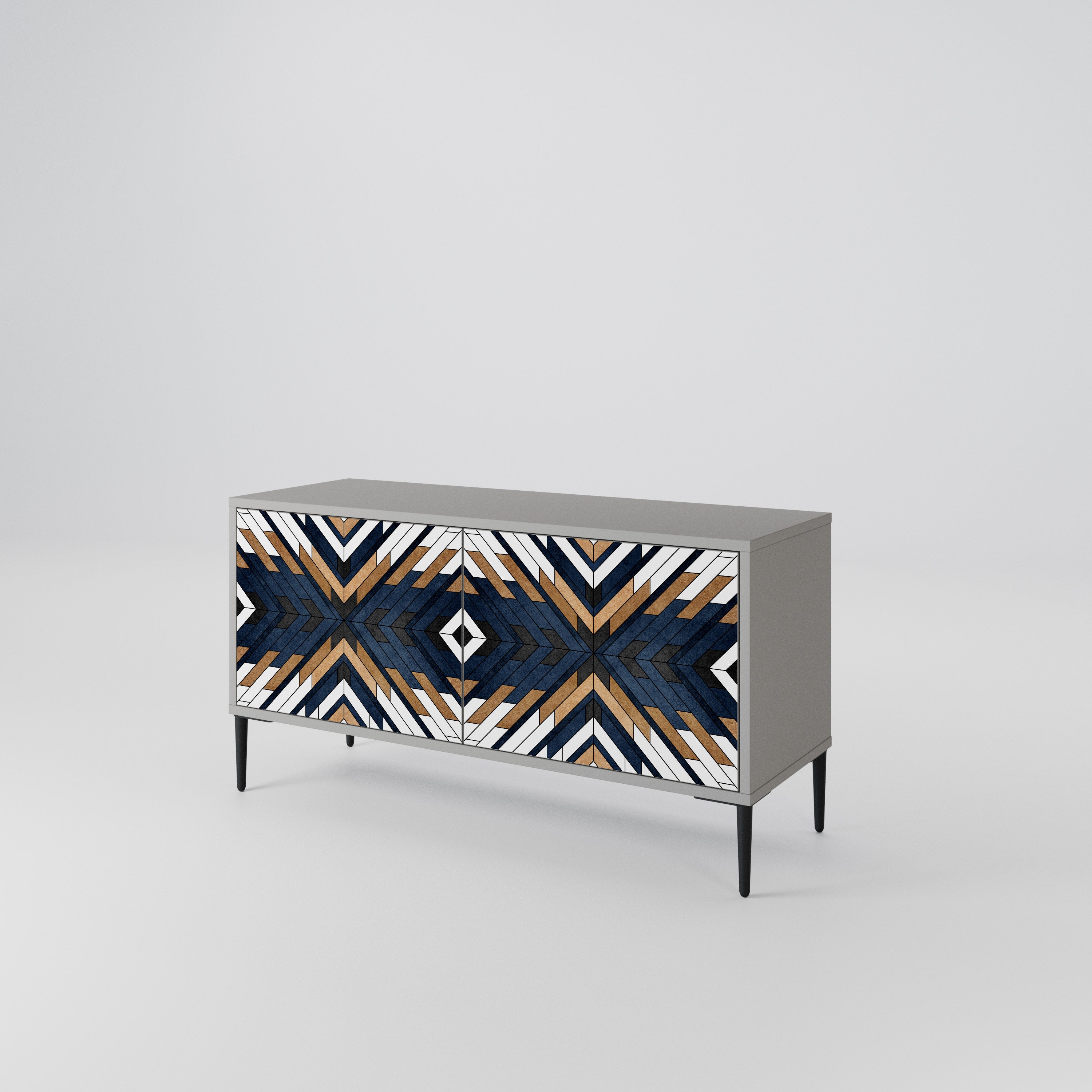 ARTFUL GEOMETRY Compact 2-Door TV Cabinet