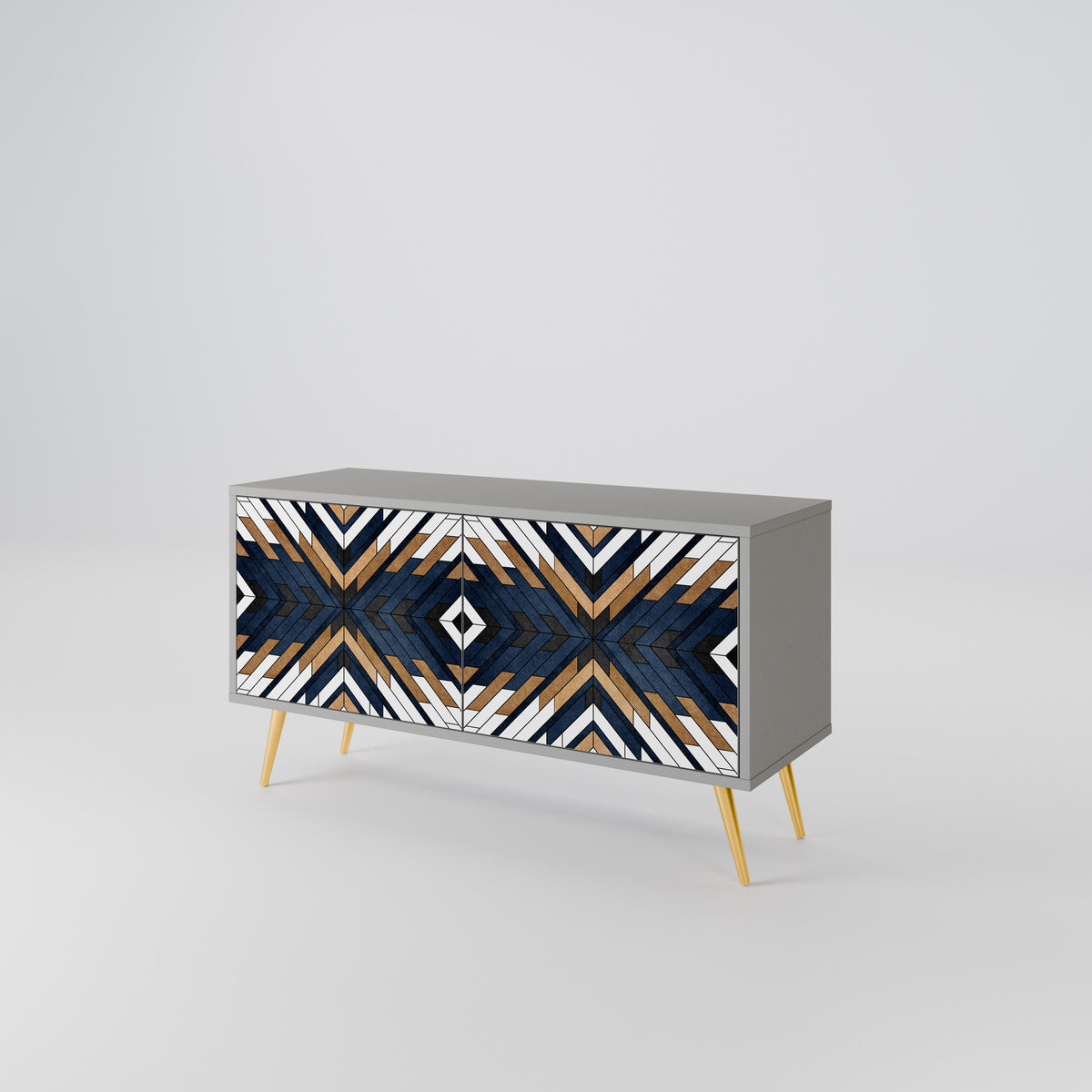 ARTFUL GEOMETRY Mueble de TV Compacto de 2 puertas