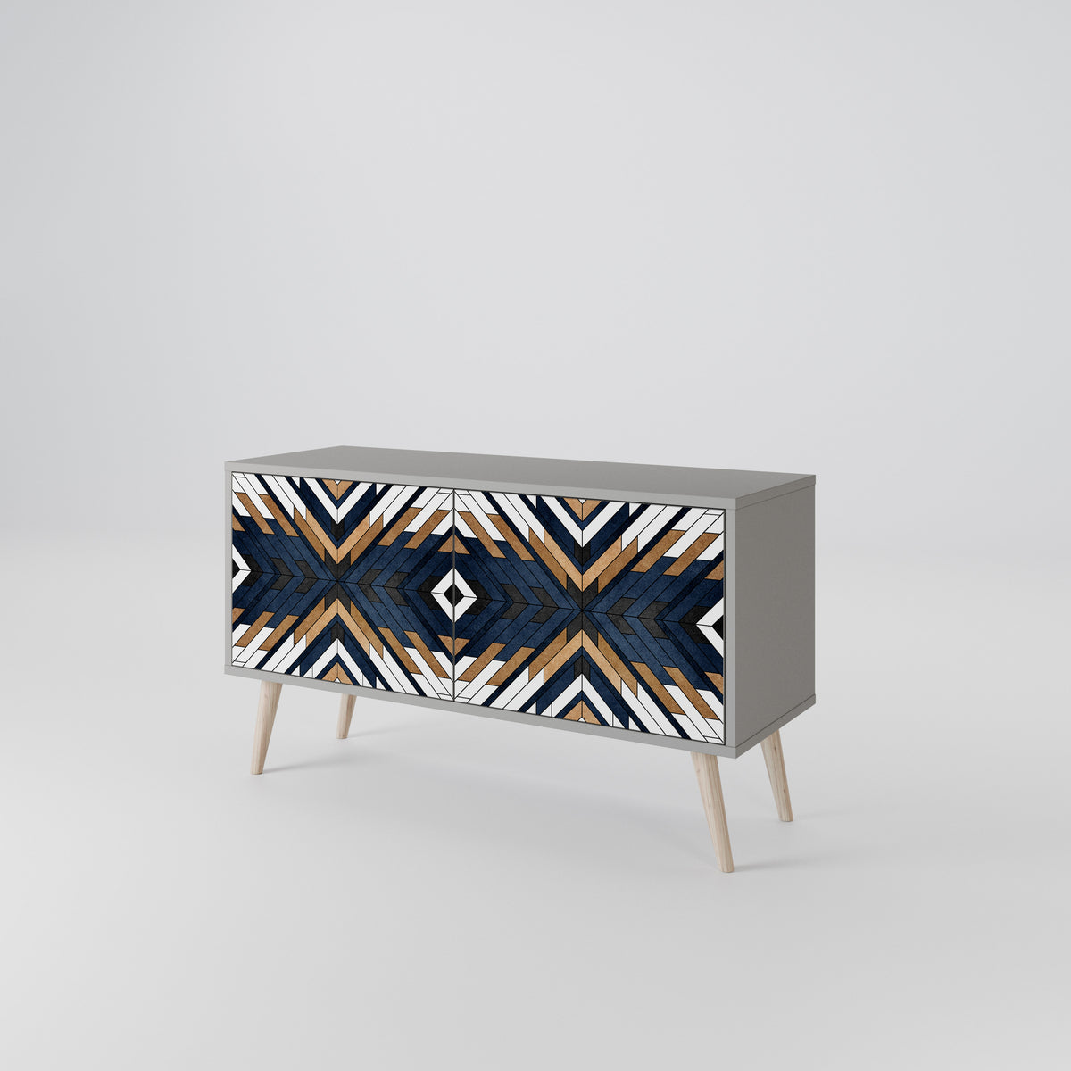 ARTFUL GEOMETRY Mueble de TV Compacto de 2 puertas
