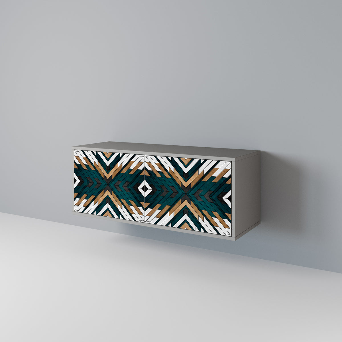ARTISTIC GEOMETRY Mueble de TV Compacto de 2 puertas