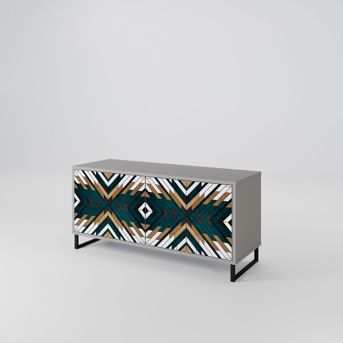 ARTISTIC GEOMETRY Mueble de TV Compacto de 2 puertas