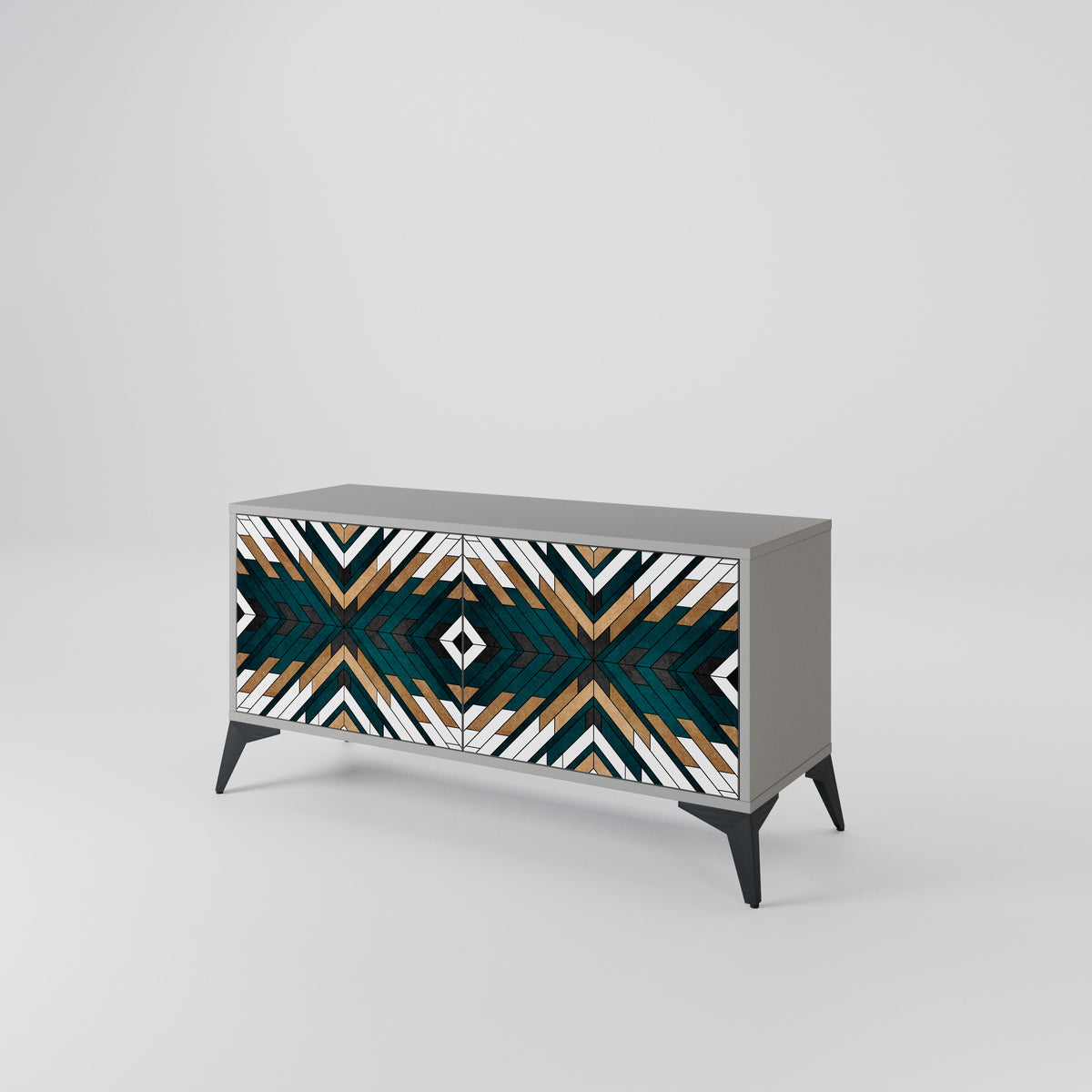 ARTISTIC GEOMETRY Mueble de TV Compacto de 2 puertas