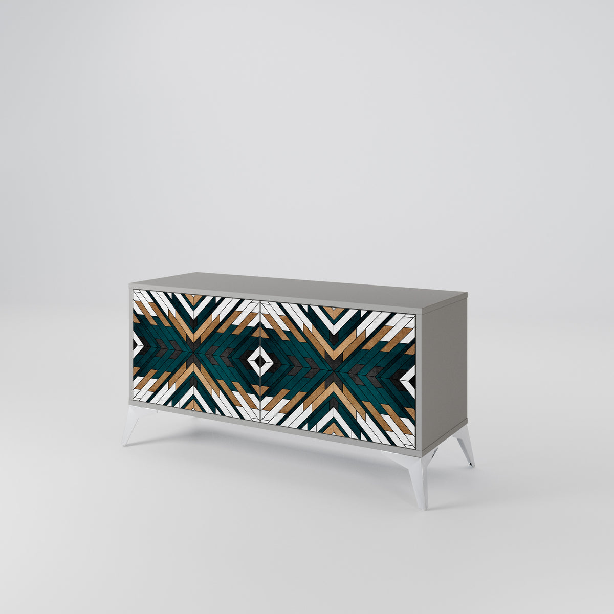 ARTISTIC GEOMETRY Mueble de TV Compacto de 2 puertas