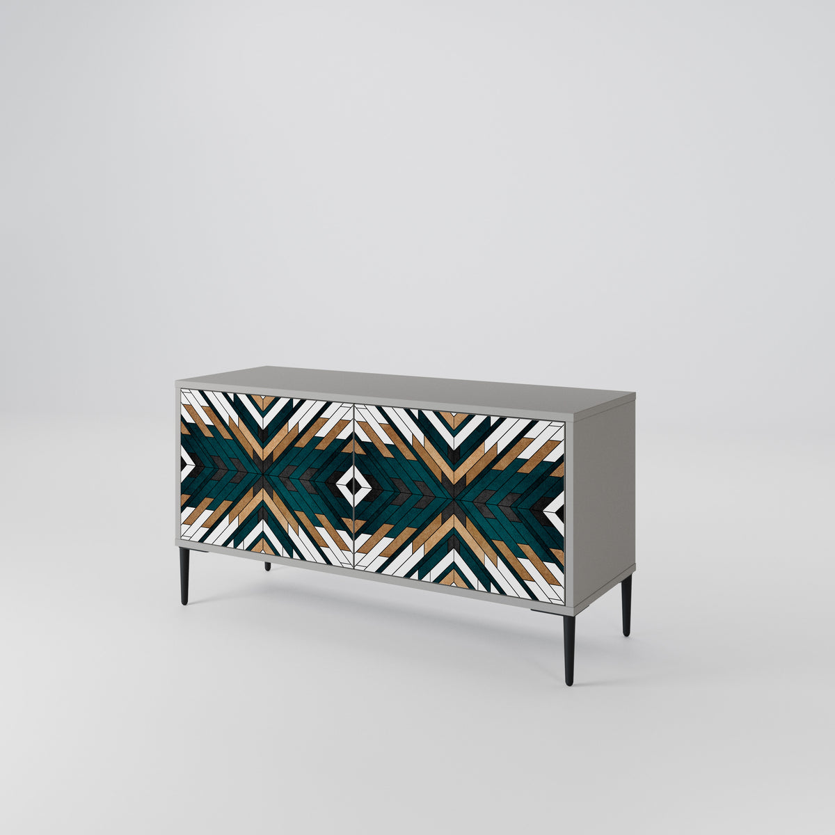 ARTISTIC GEOMETRY Mueble de TV Compacto de 2 puertas