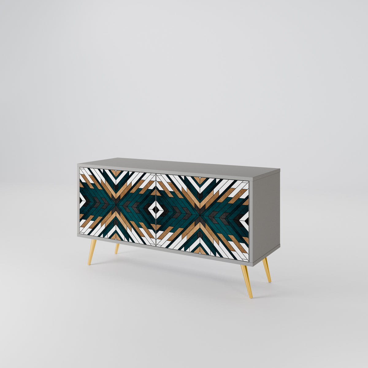 ARTISTIC GEOMETRY Mueble de TV Compacto de 2 puertas