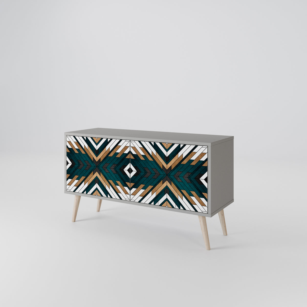 ARTISTIC GEOMETRY Compact 2-Door TV Cabinet