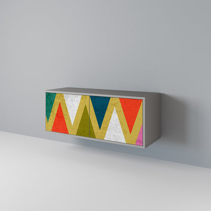 COLORFUL TRIANGLES Mueble de TV Compacto de 2 puertas