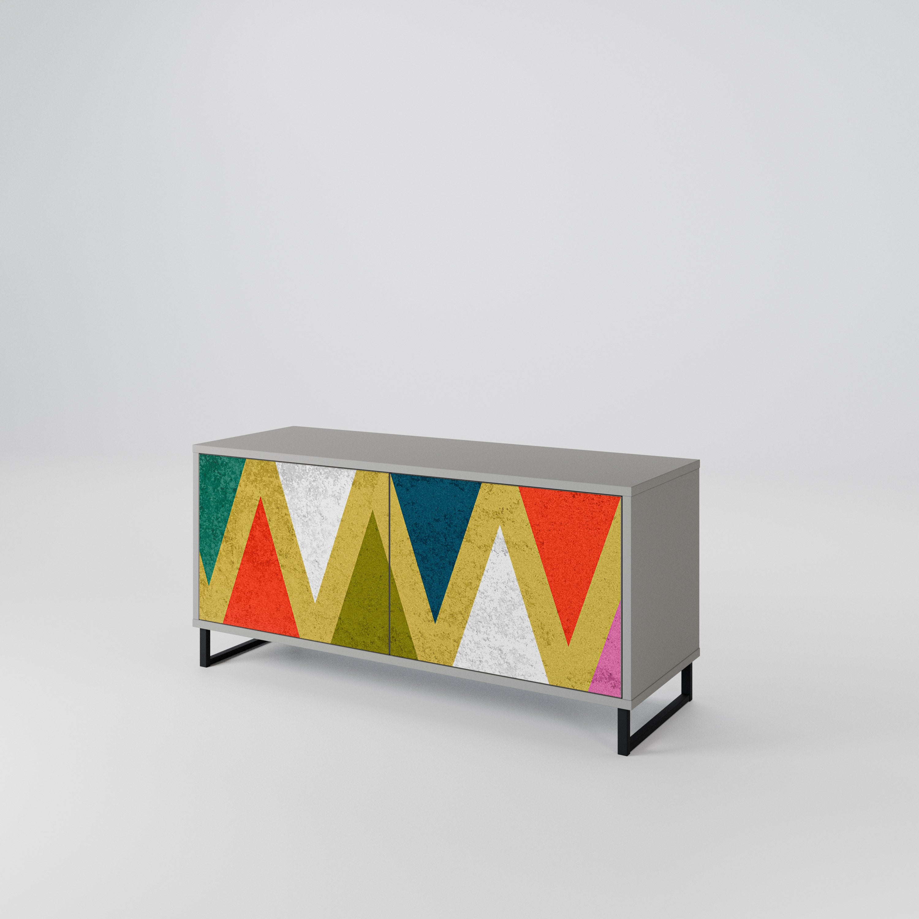 COLORFUL TRIANGLES Compact 2-Door TV Cabinet
