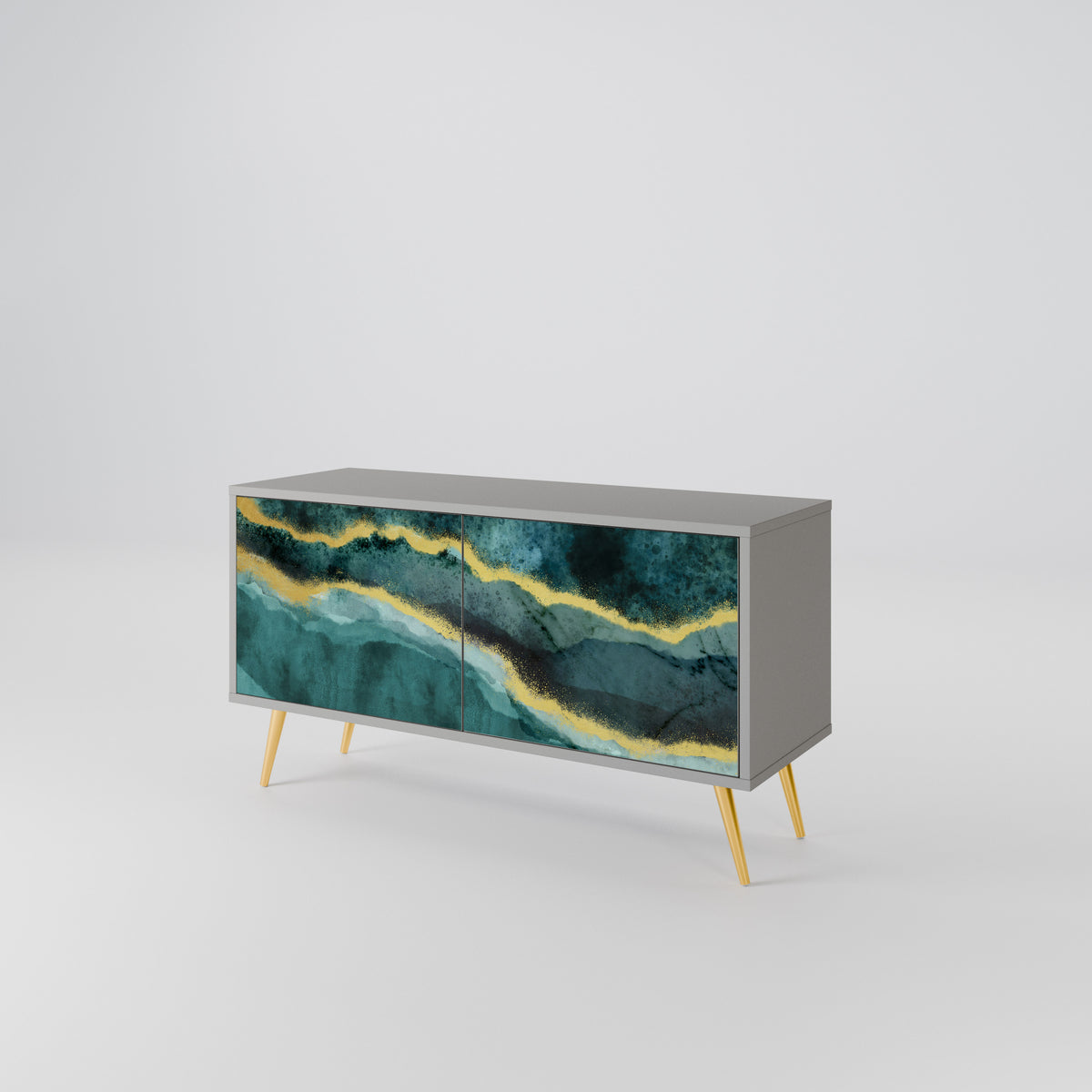 GOLDRUSH ODYSSEY Mueble de TV Compacto de 2 puertas