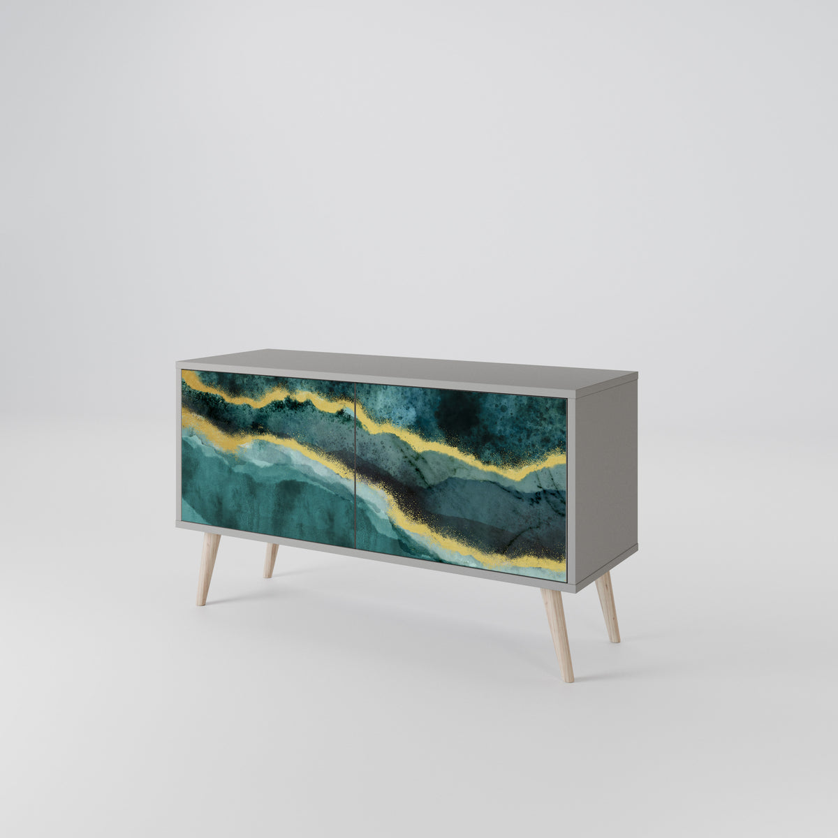 GOLDRUSH ODYSSEY Mueble de TV Compacto de 2 puertas