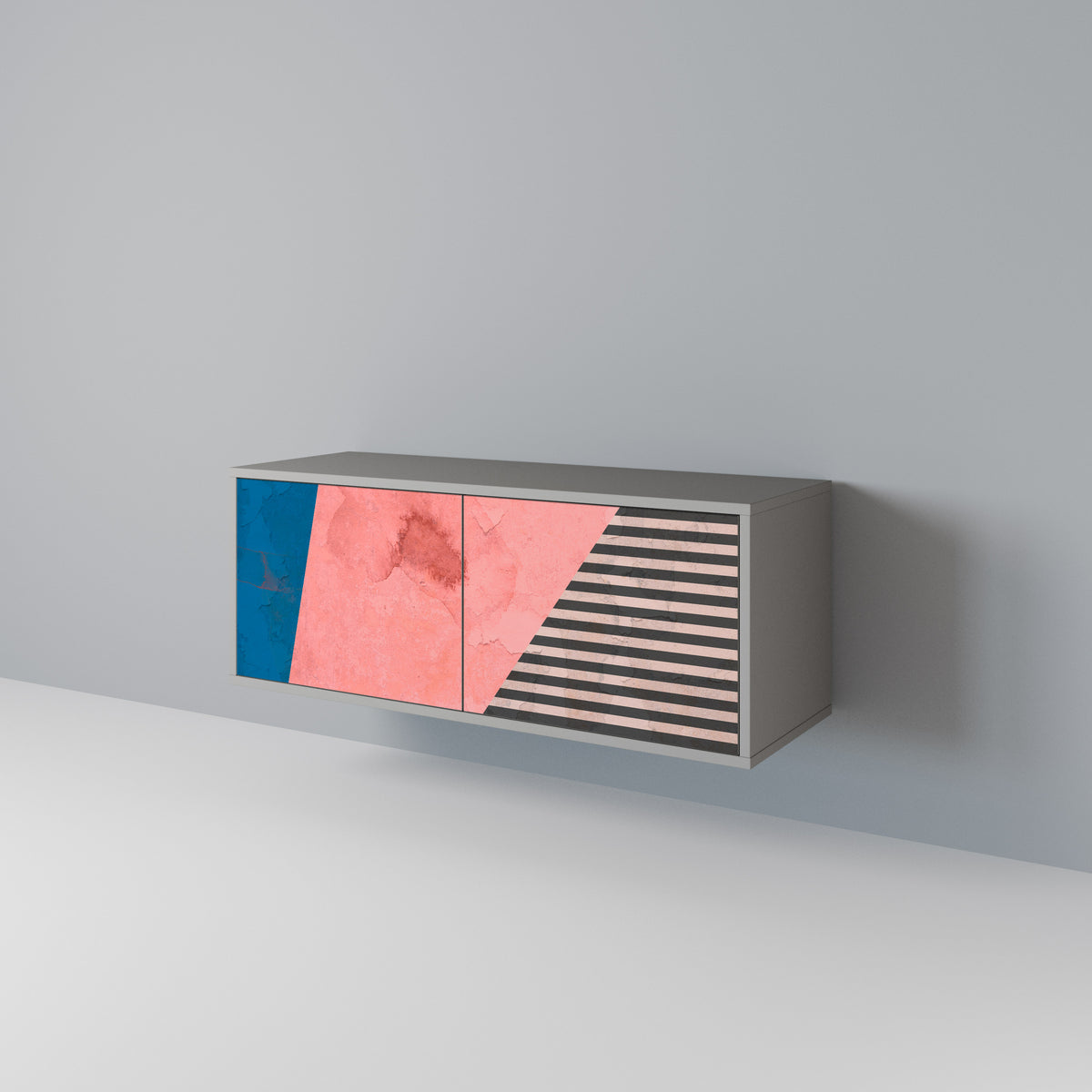 GLAMOROUS STRIPE Mueble de TV Compacto de 2 puertas