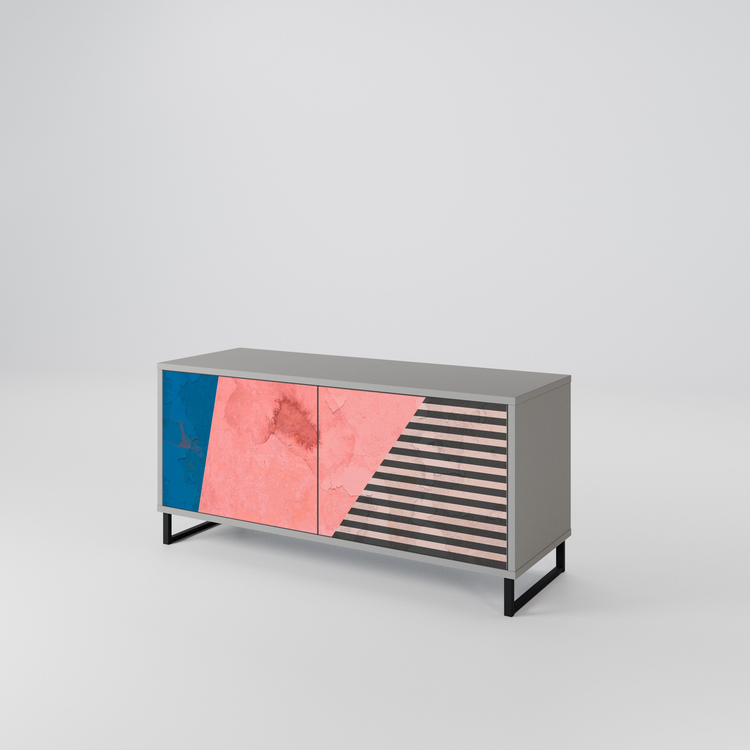 GLAMOROUS STRIPE Compact 2-Door TV Cabinet