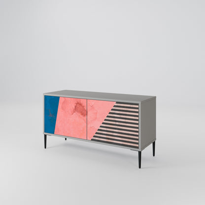 GLAMOROUS STRIPE Mueble de TV Compacto de 2 puertas