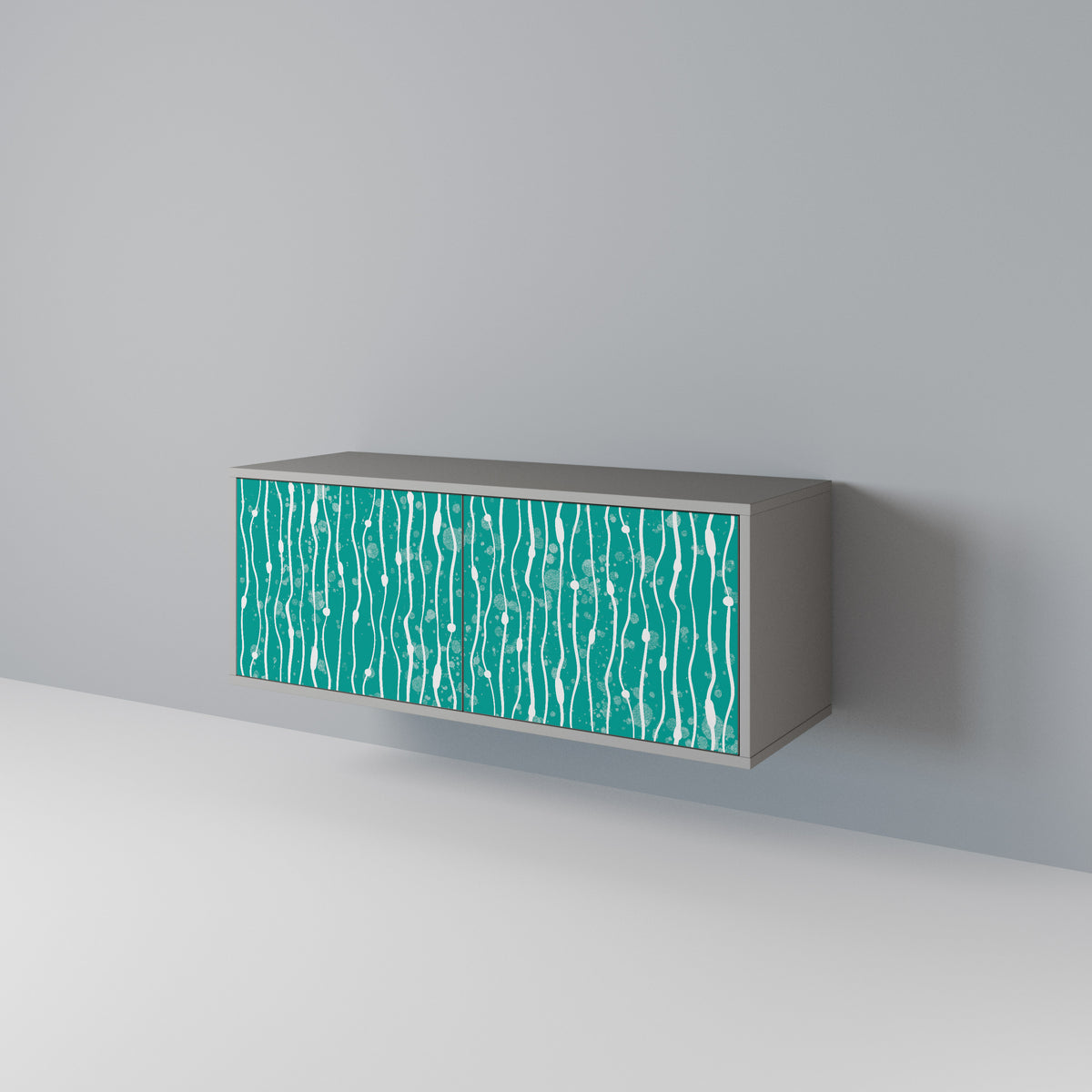 TURQUOISE RAIN Mueble de TV Compacto de 2 puertas