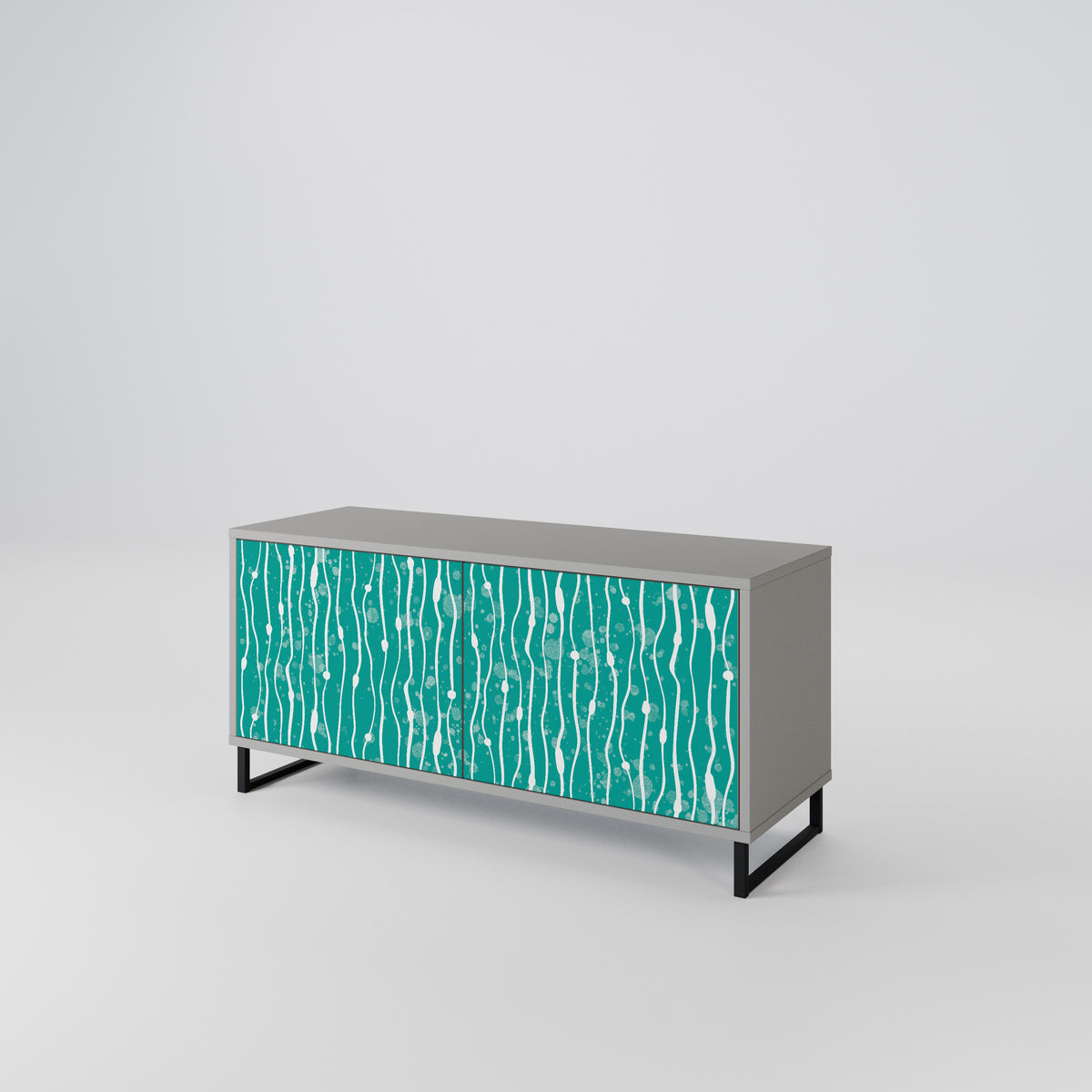 TURQUOISE RAIN Mueble de TV Compacto de 2 puertas