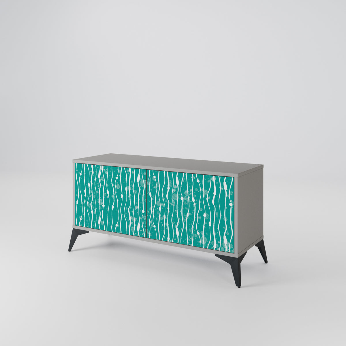 TURQUOISE RAIN Mueble de TV Compacto de 2 puertas