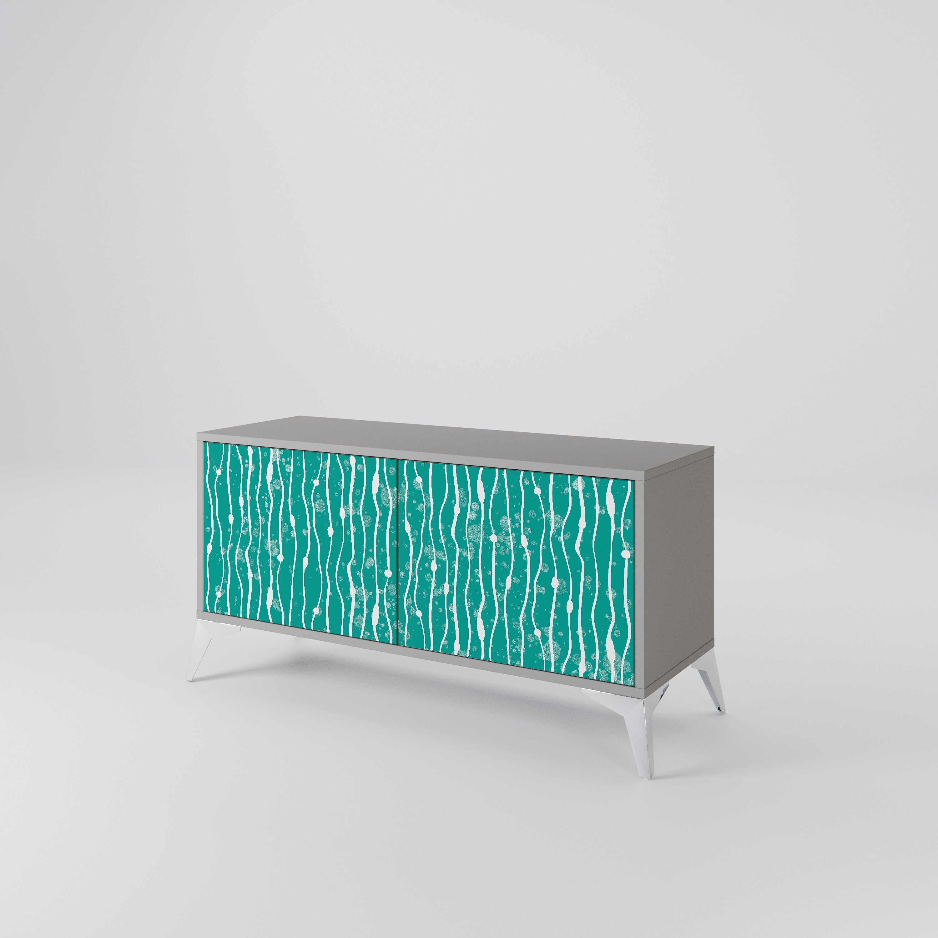TURQUOISE RAIN Compact 2-Door TV Cabinet