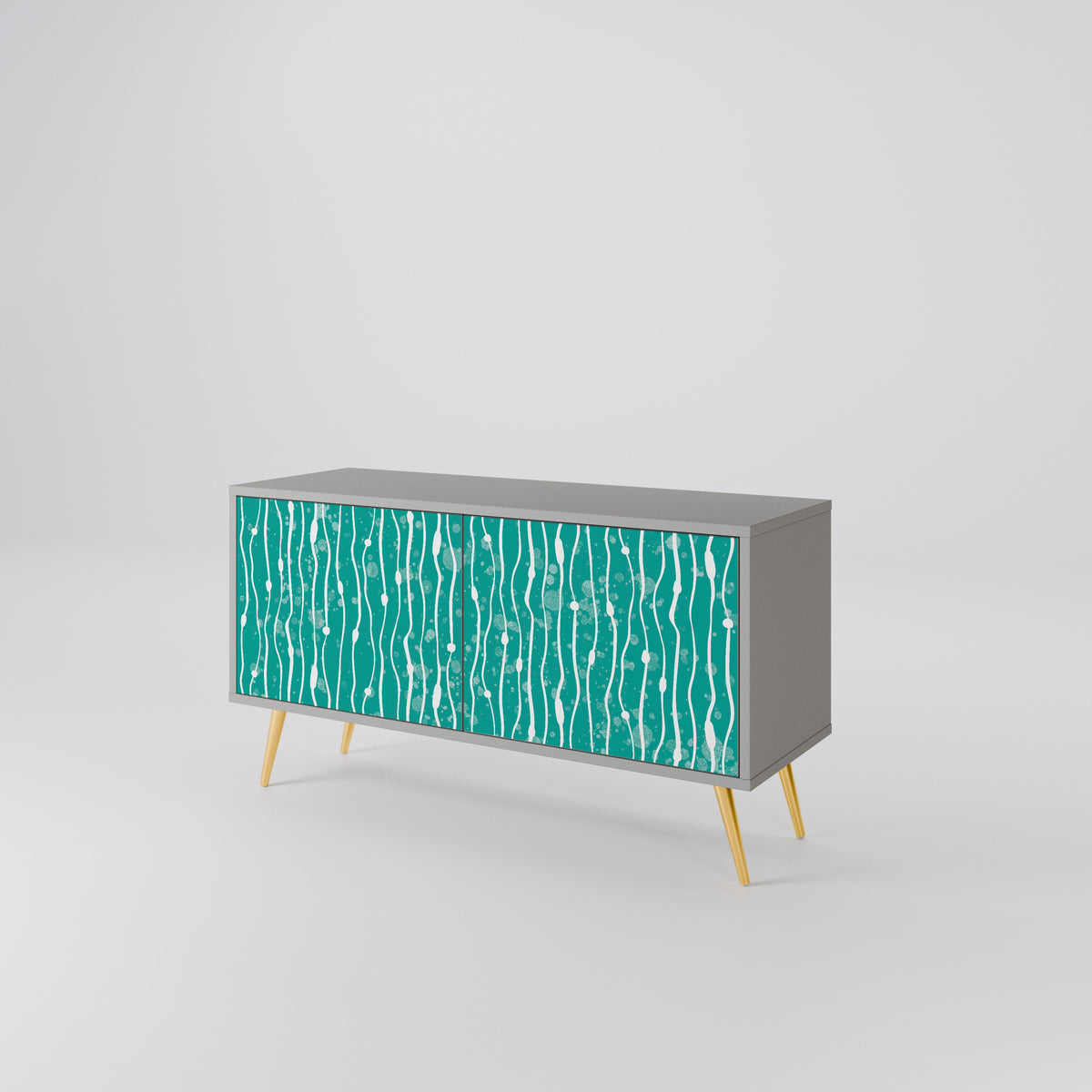 TURQUOISE RAIN Mueble de TV Compacto de 2 puertas