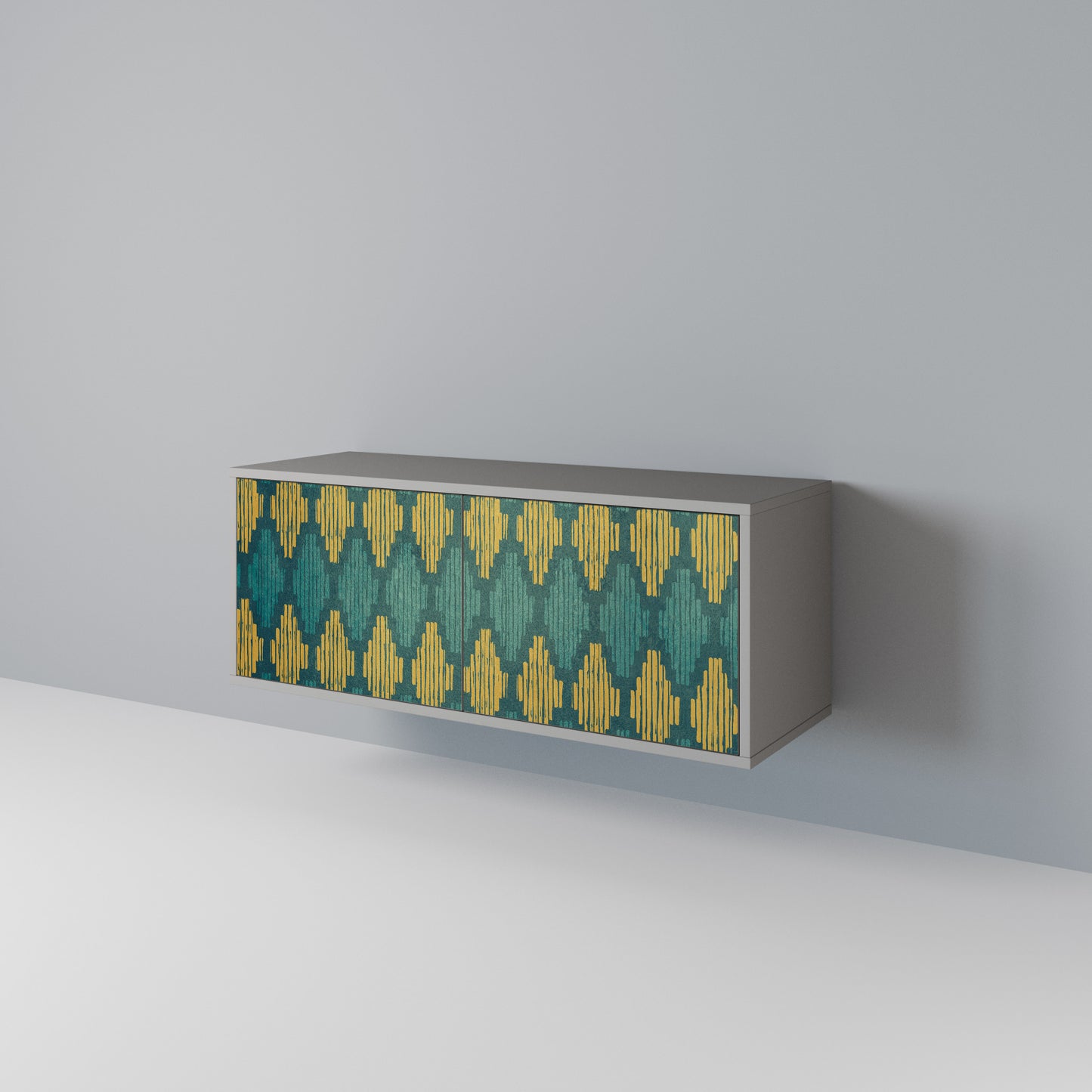POLYGONS Mueble de TV Compacto de 2 puertas