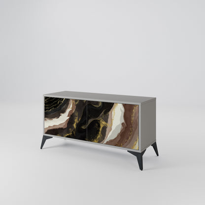 GOLD DUST Mueble de TV Compacto de 2 puertas