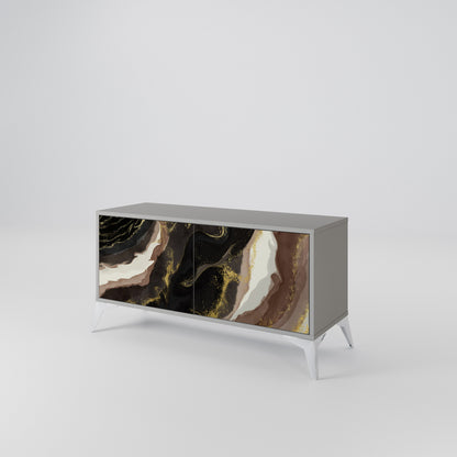 GOLD DUST Mueble de TV Compacto de 2 puertas