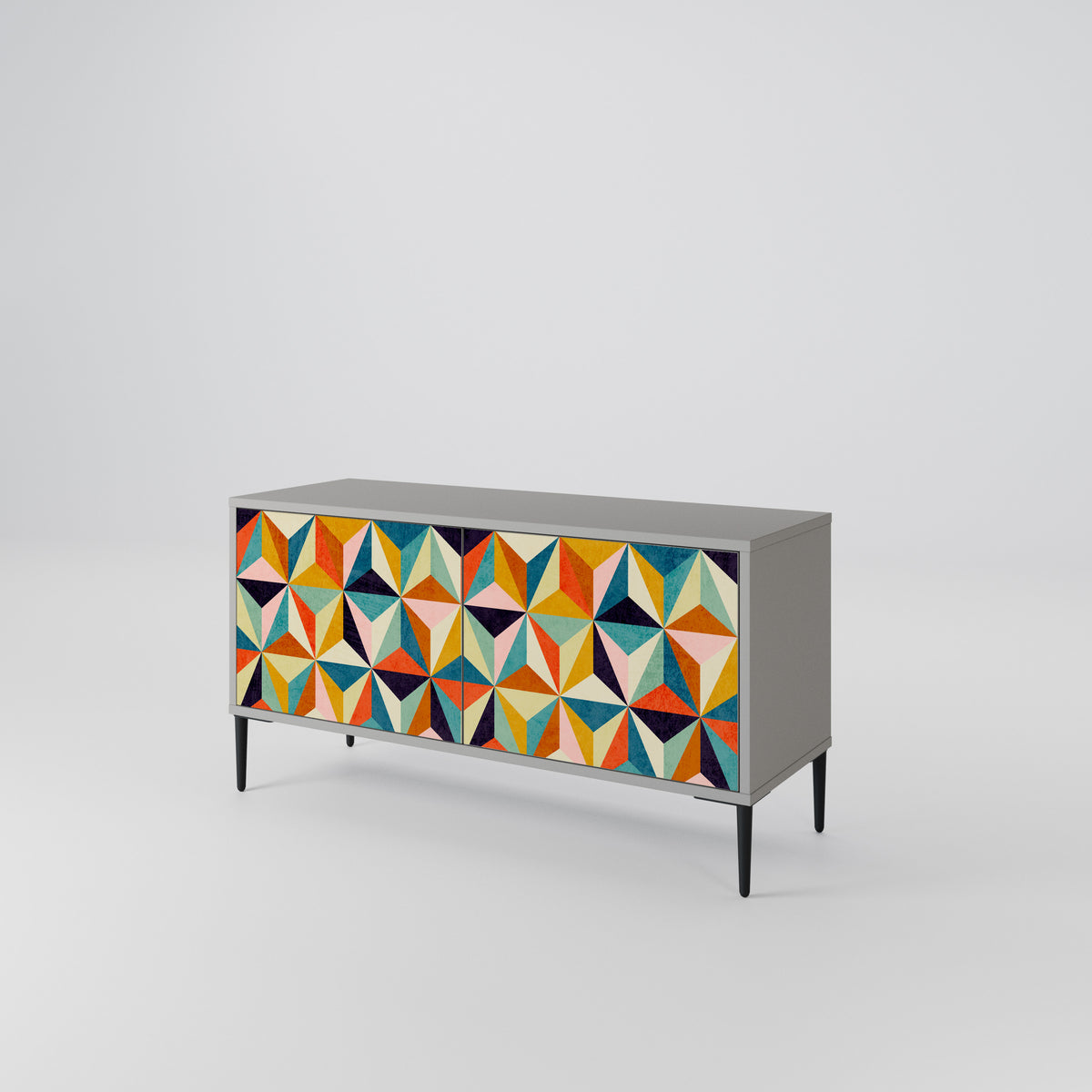 TESSELATE TREASURES Mueble de TV Compacto de 2 puertas