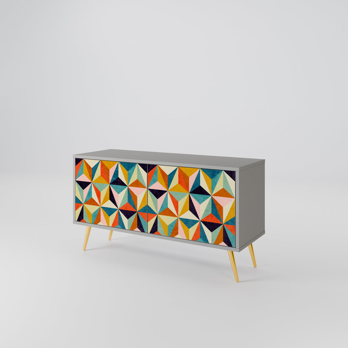 TESSELATE TREASURES Mueble de TV Compacto de 2 puertas