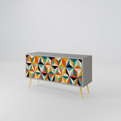 TESSELATE TREASURES Mueble de TV Compacto de 2 puertas