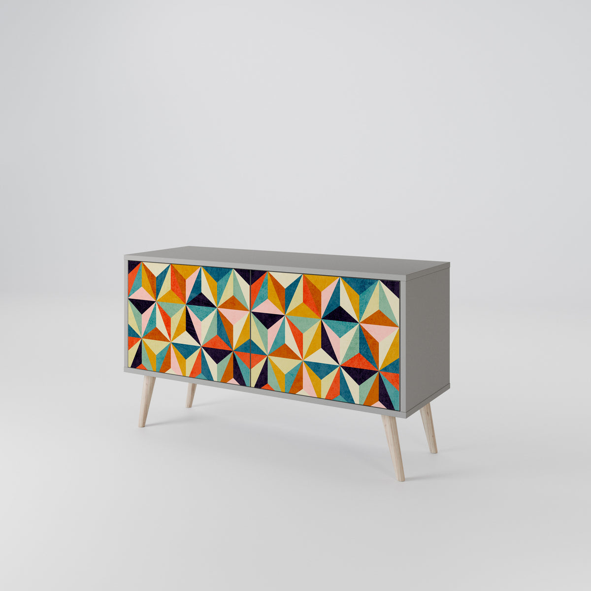 TESSELATE TREASURES Mueble de TV Compacto de 2 puertas