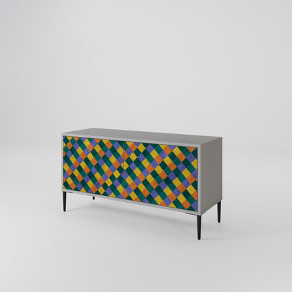 PAINTED SQUARES MIX Mueble de TV Compacto de 2 puertas