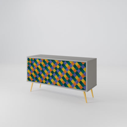 PAINTED SQUARES MIX Mueble de TV Compacto de 2 puertas
