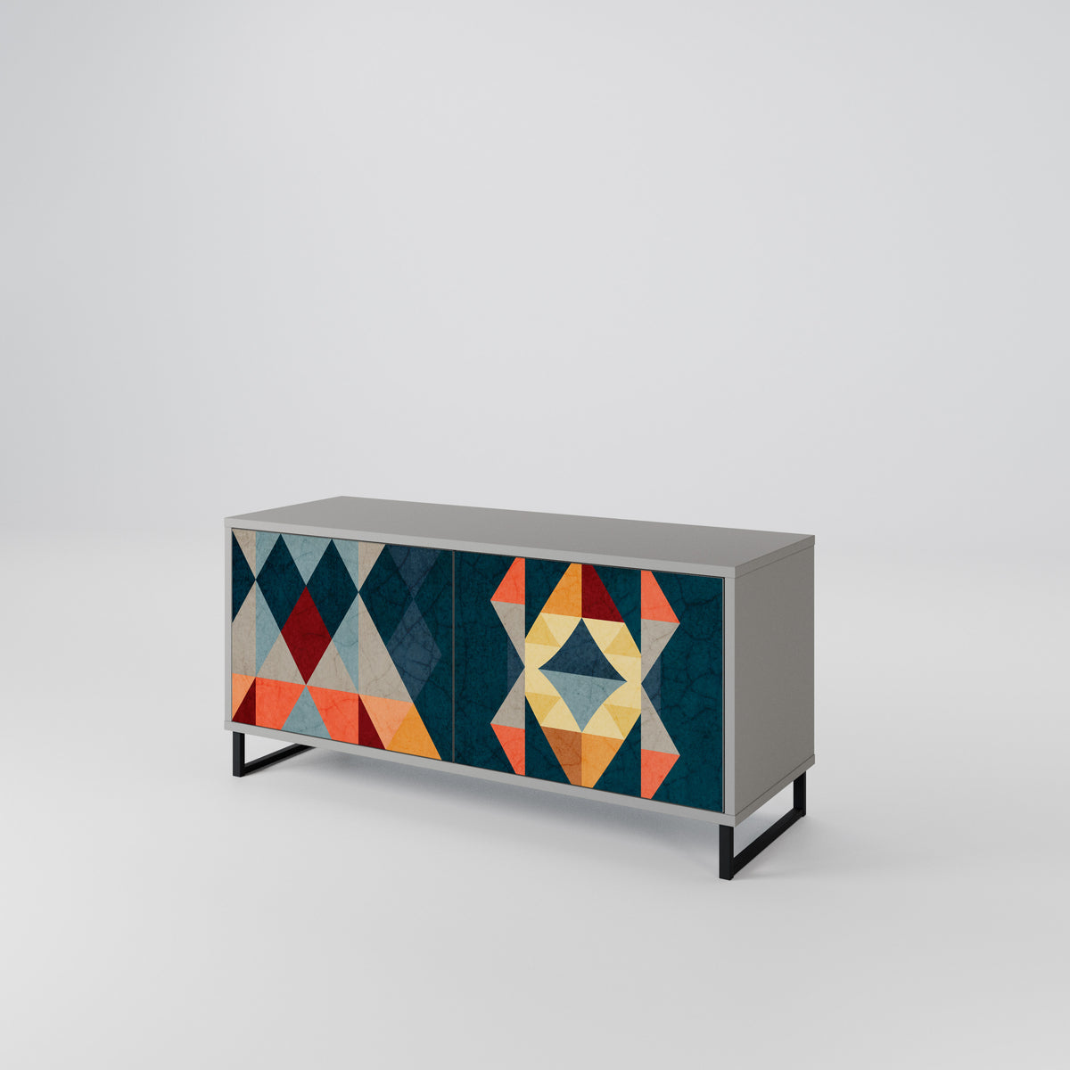 CRACKED ILLUSION Mueble de TV Compacto de 2 puertas