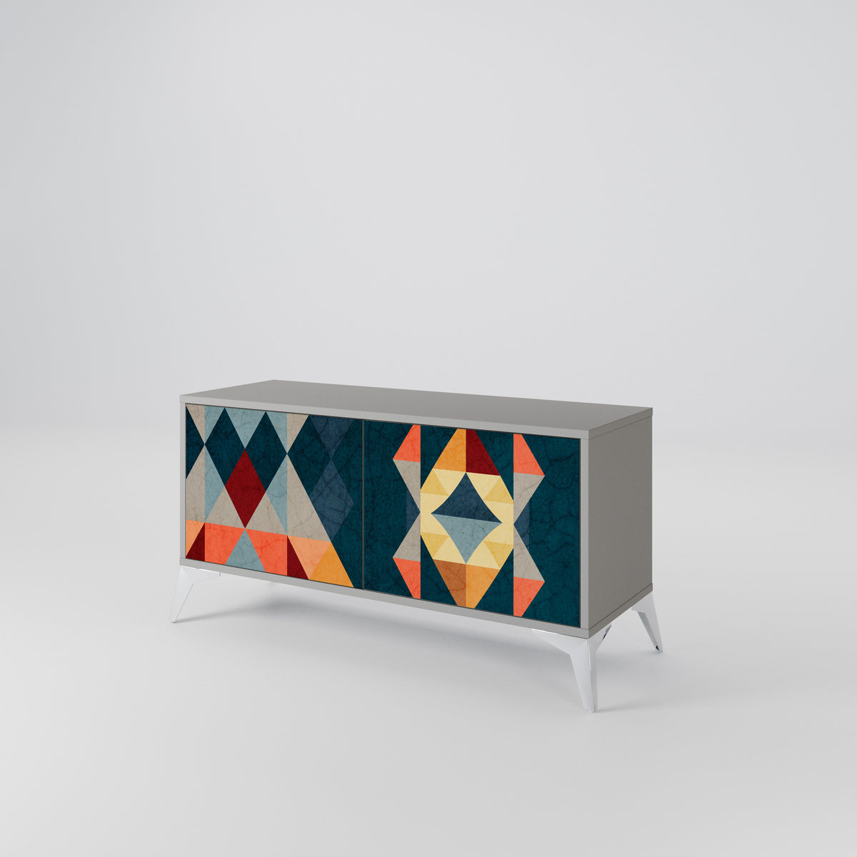 CRACKED ILLUSION Mueble de TV Compacto de 2 puertas