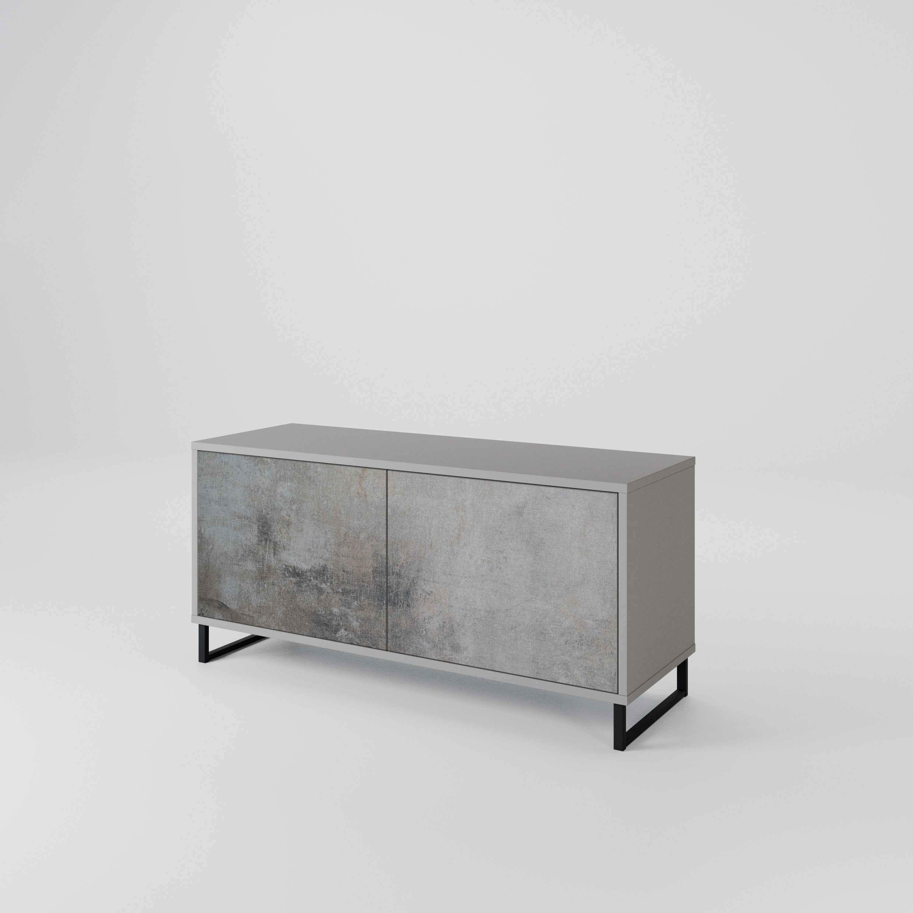 CONCRETE WALL Compact 2-Door TV Cabinet