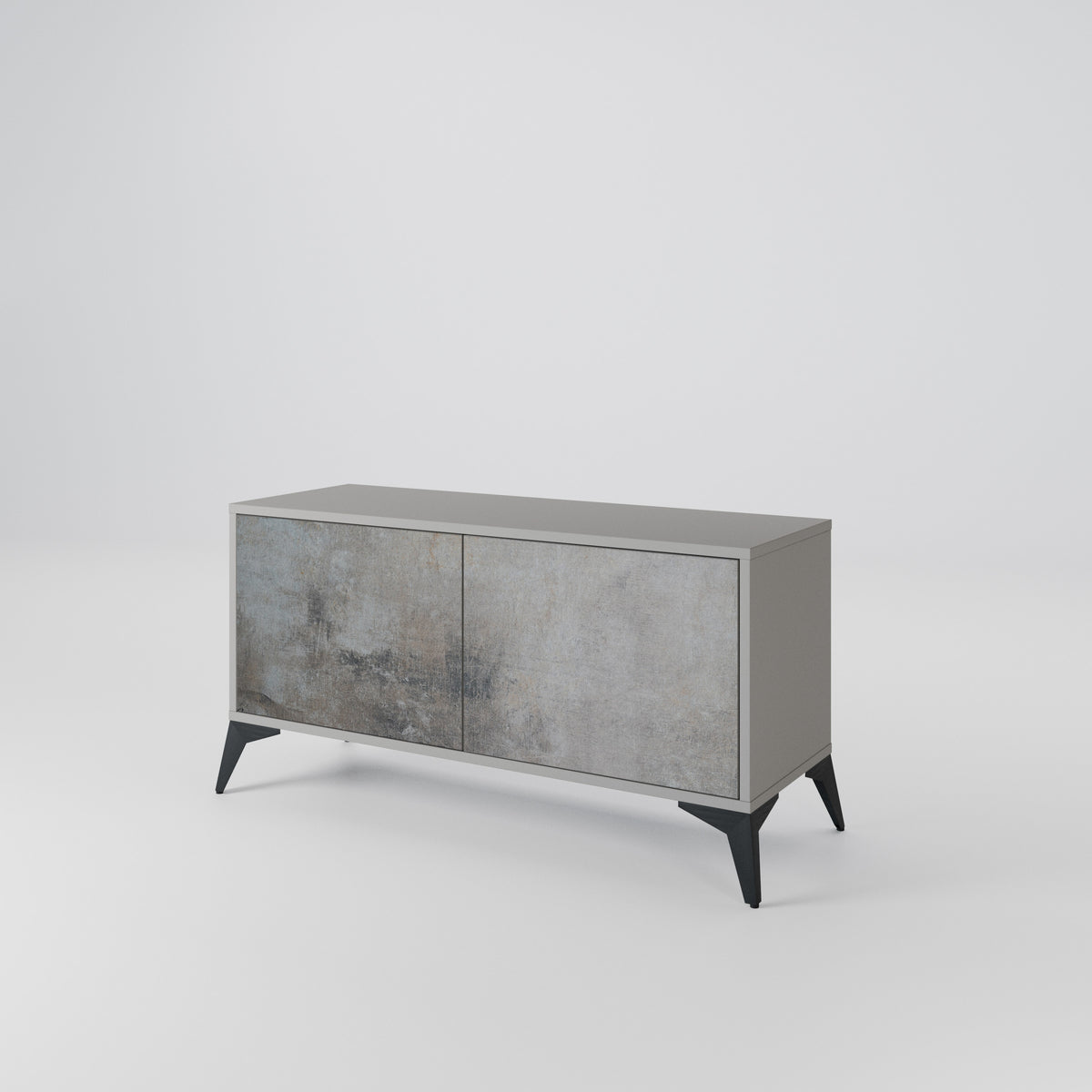 CONCRETE WALL Mueble de TV Compacto de 2 puertas