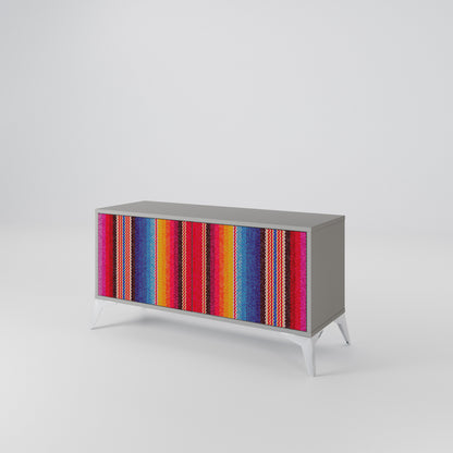 ETHNIC MEXICAN Mueble de TV Compacto de 2 puertas