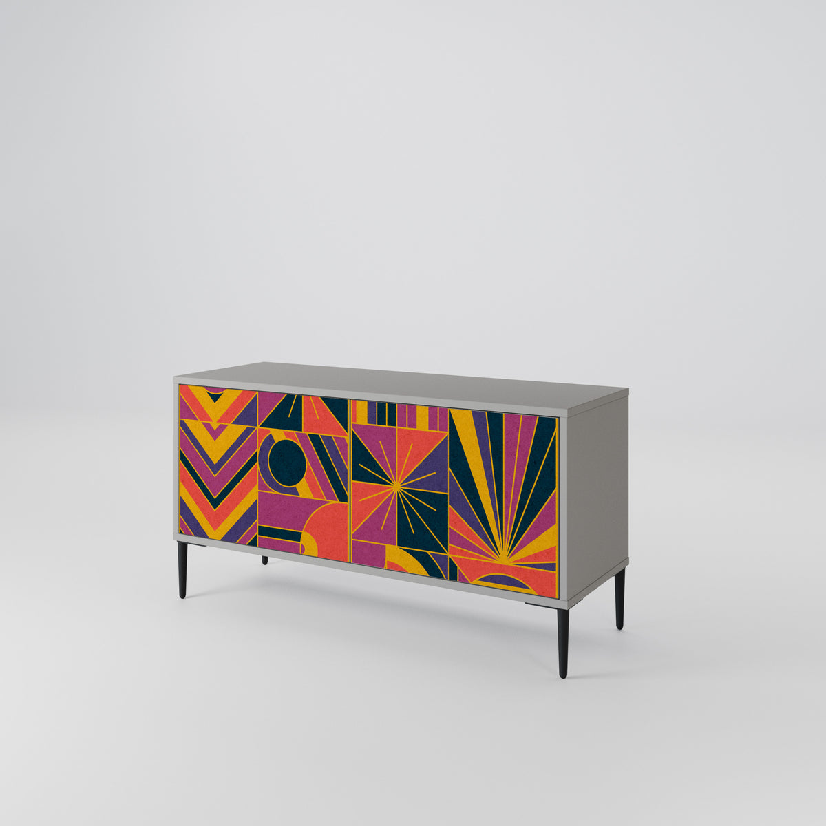 ELECTRIC PATTERNS Mueble de TV Compacto de 2 puertas