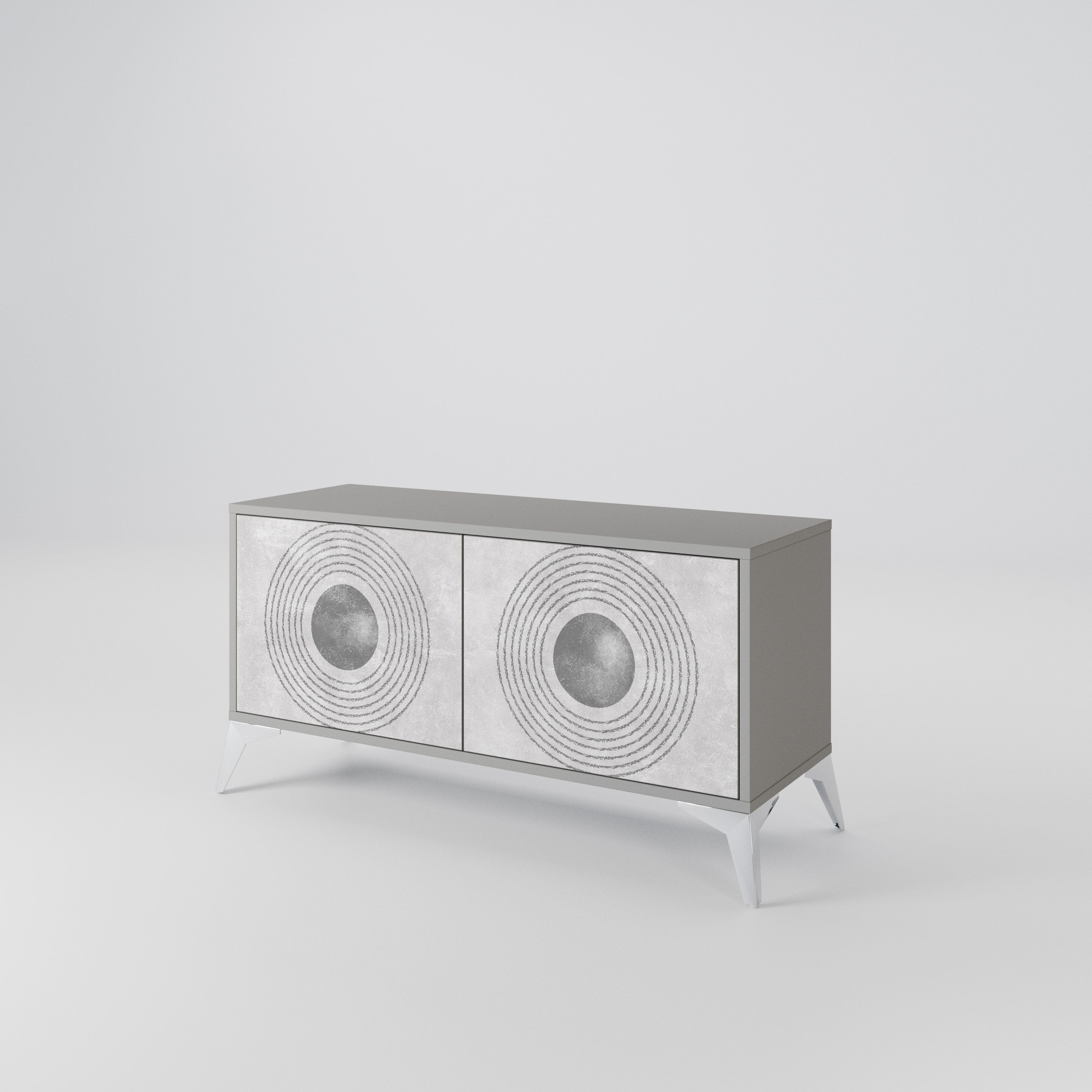 SOLID CIRCLES Mueble de TV Compacto de 2 puertas