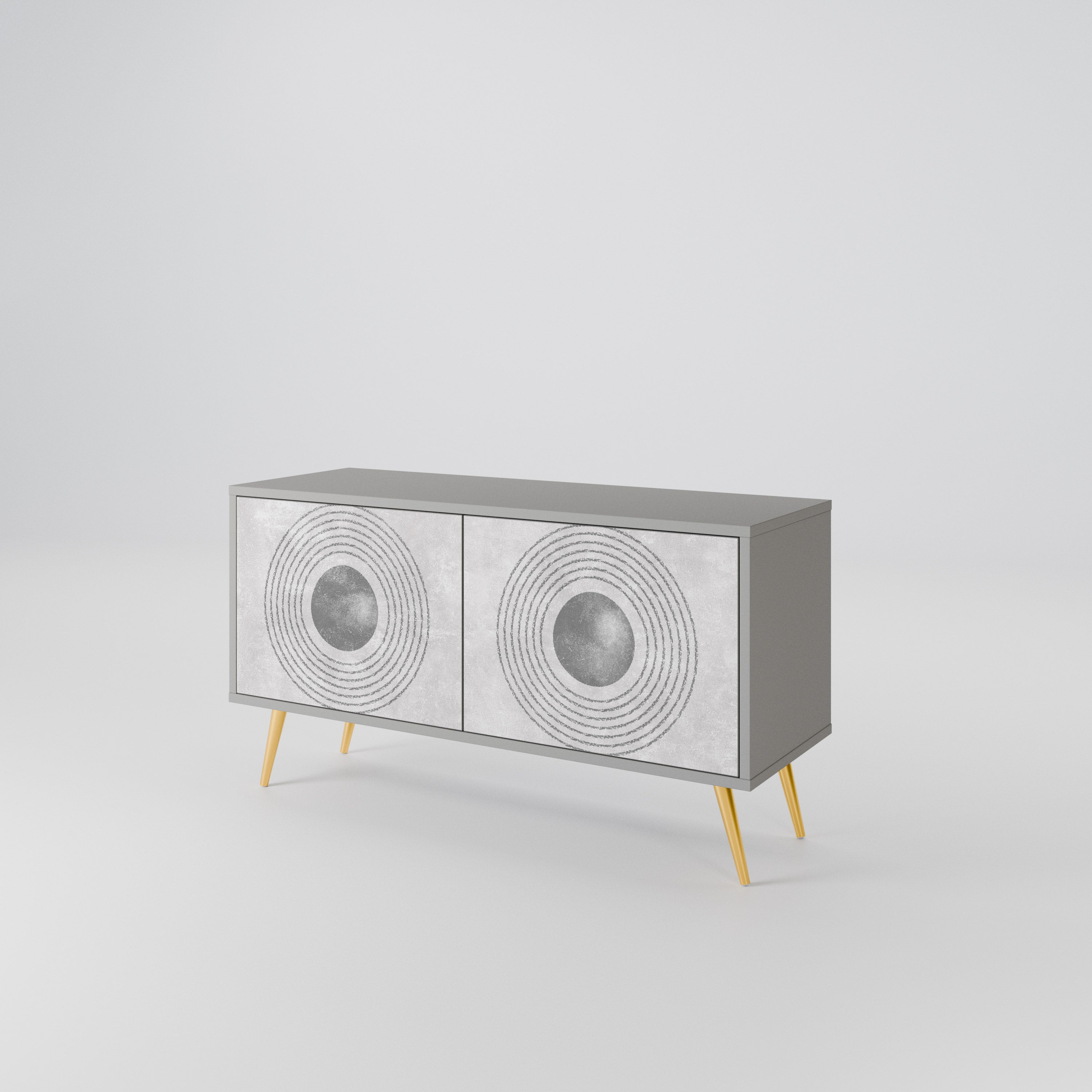 SOLID CIRCLES Mueble de TV Compacto de 2 puertas