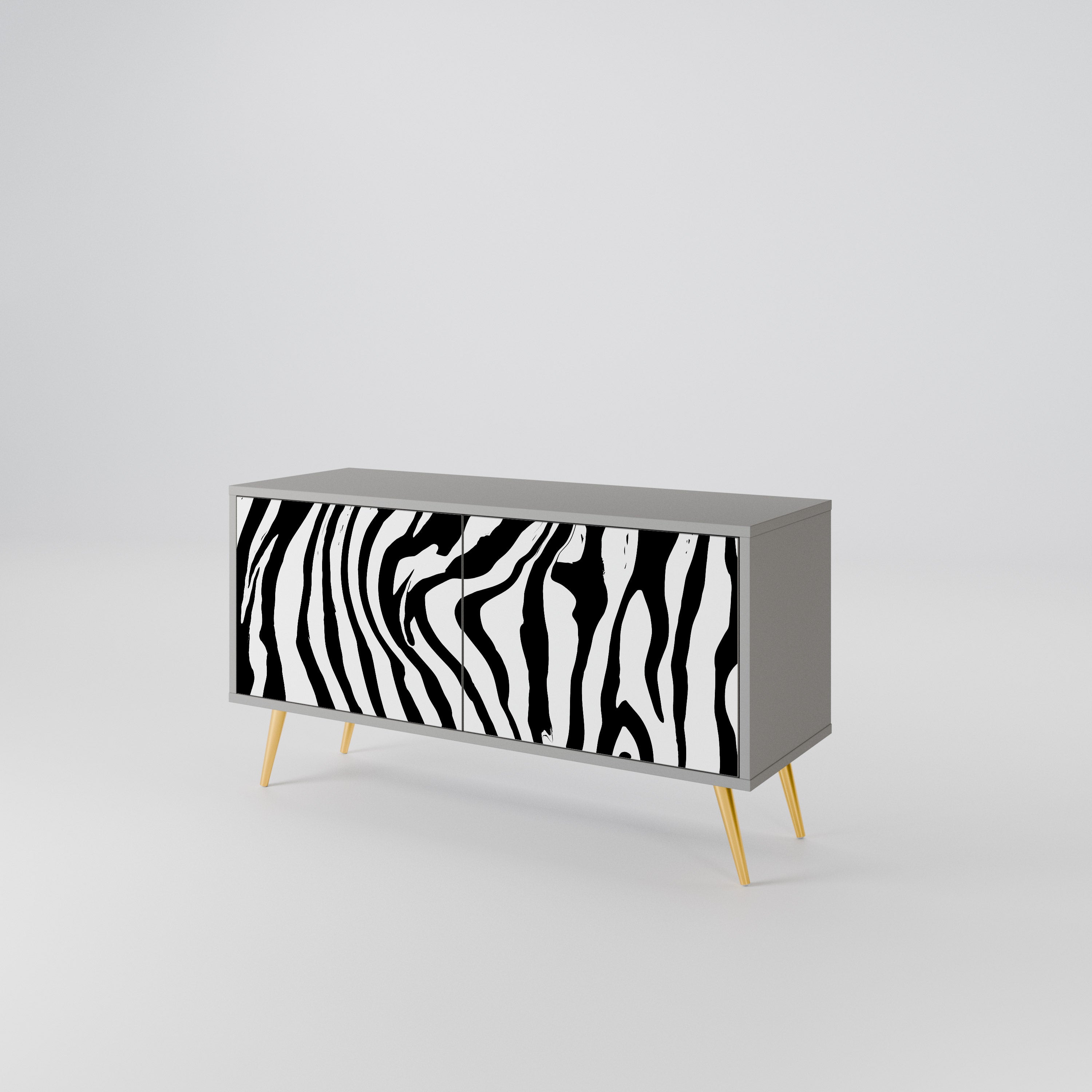 SPLENDID ZEBRA Mueble de TV Compacto de 2 puertas