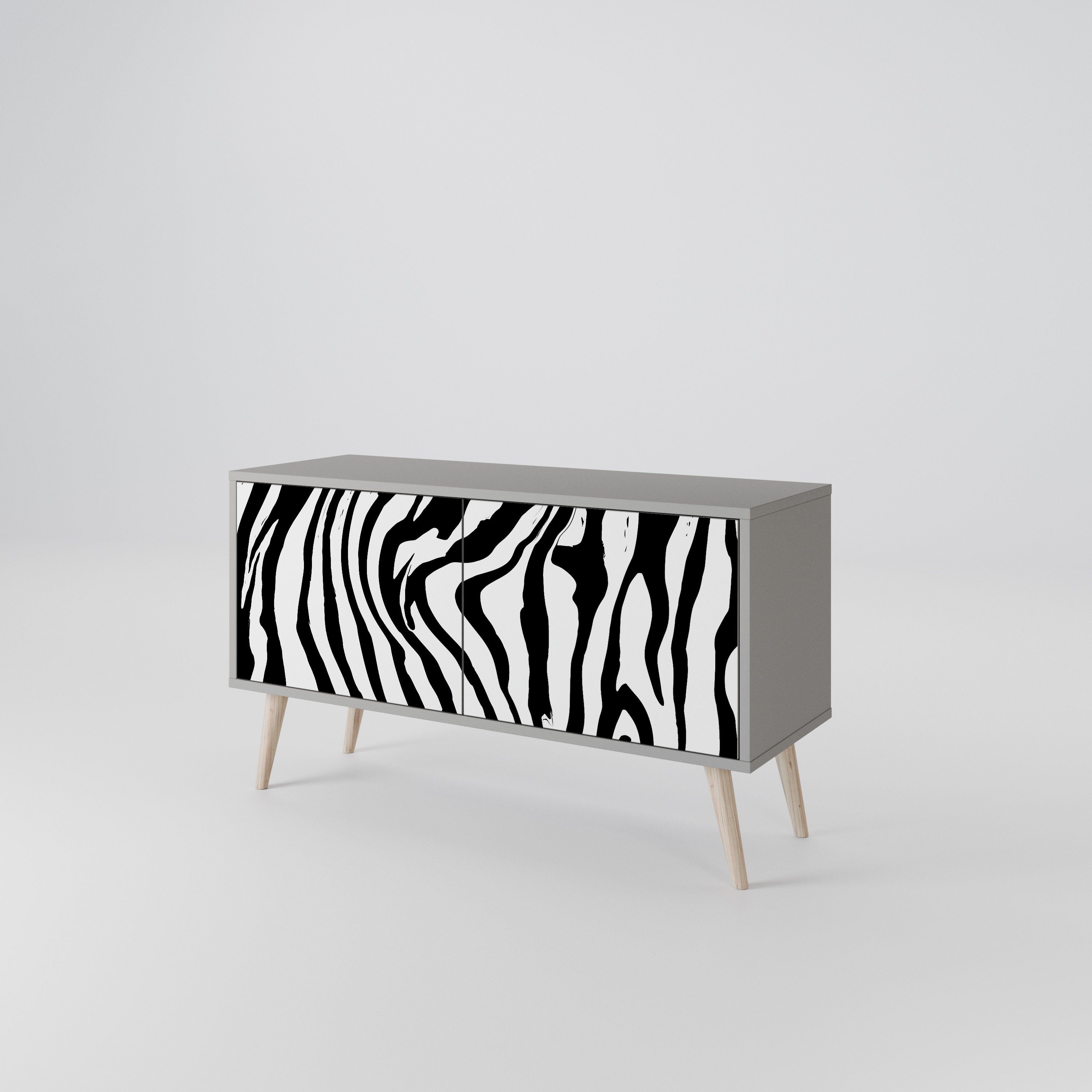 SPLENDID ZEBRA Mueble de TV Compacto de 2 puertas