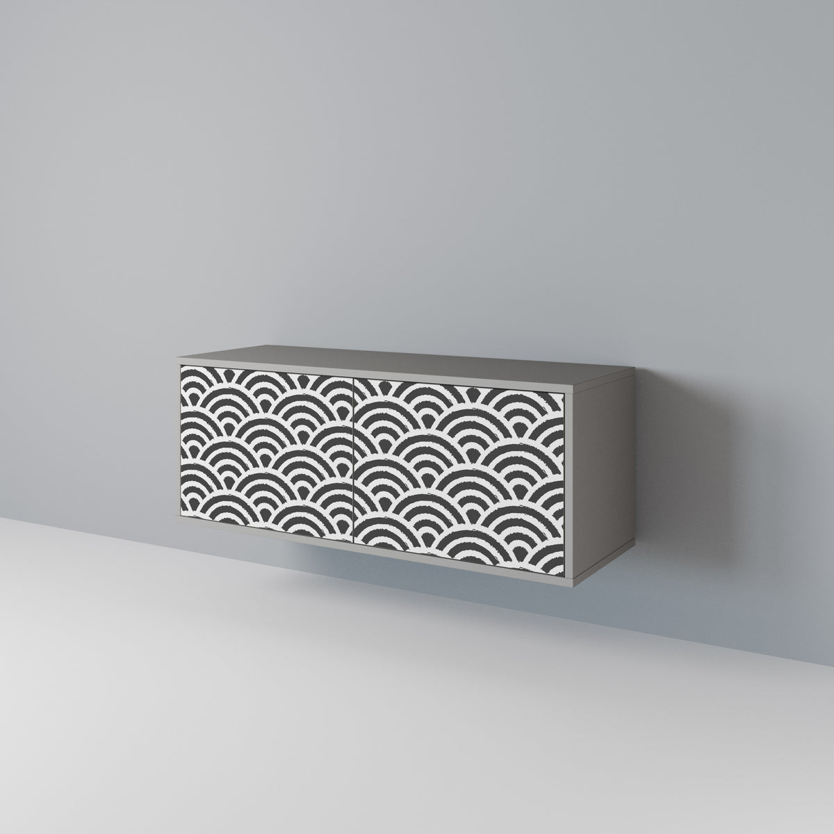 GLOOMY HOST Mueble de TV Compacto de 2 puertas