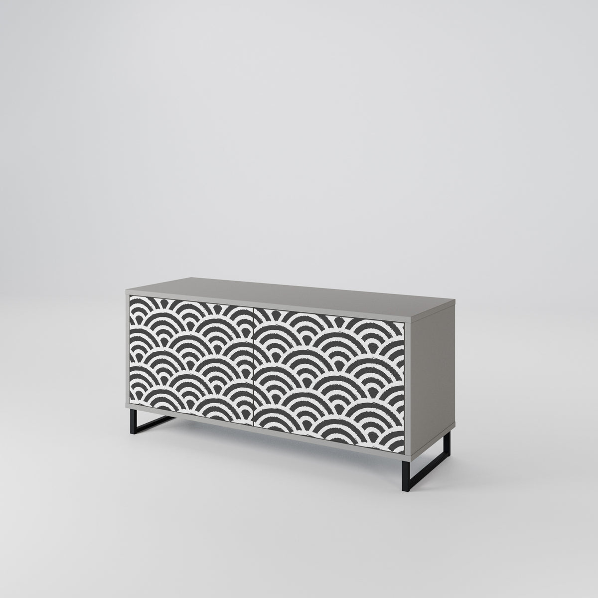 GLOOMY HOST Mueble de TV Compacto de 2 puertas