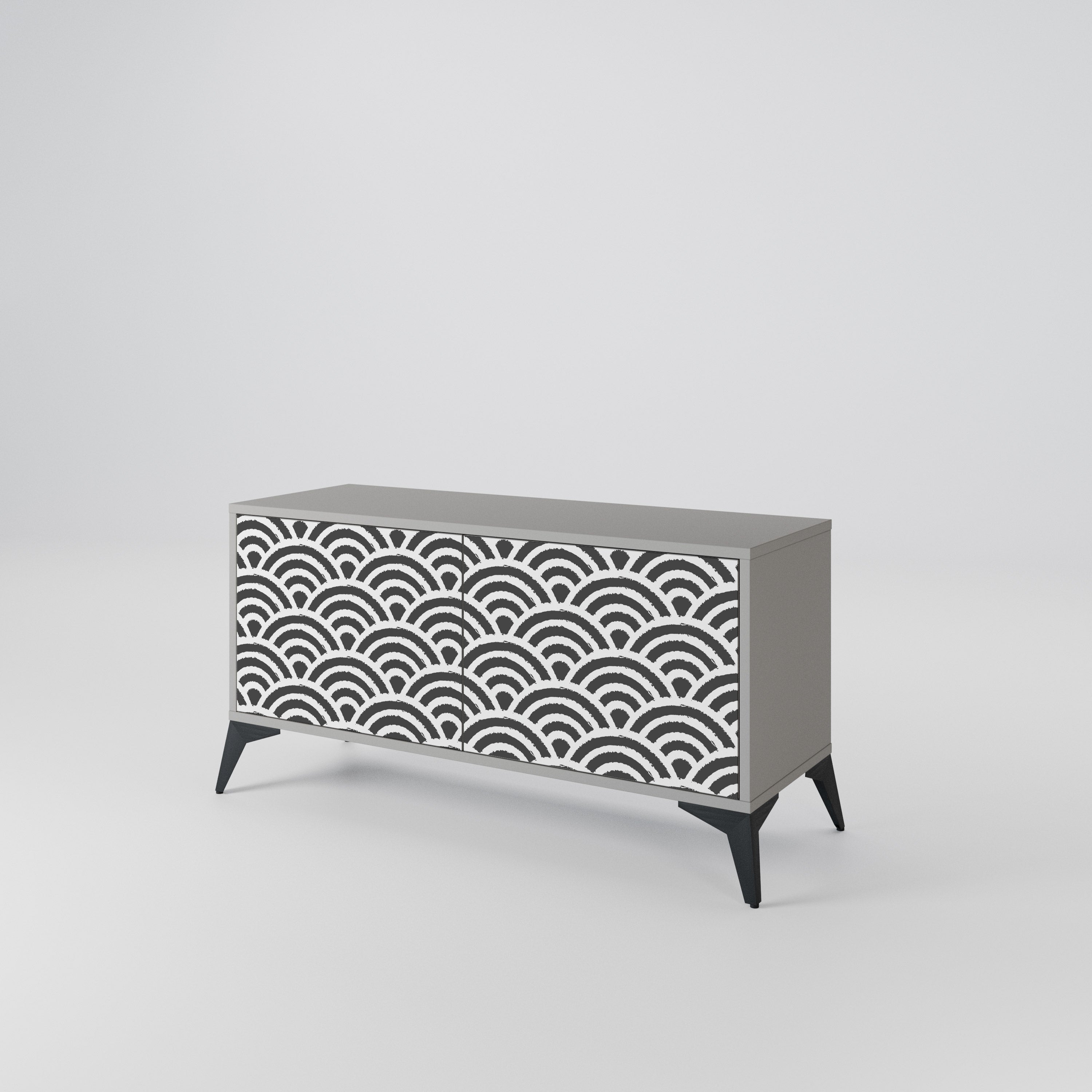 GLOOMY HOST Mueble de TV Compacto de 2 puertas