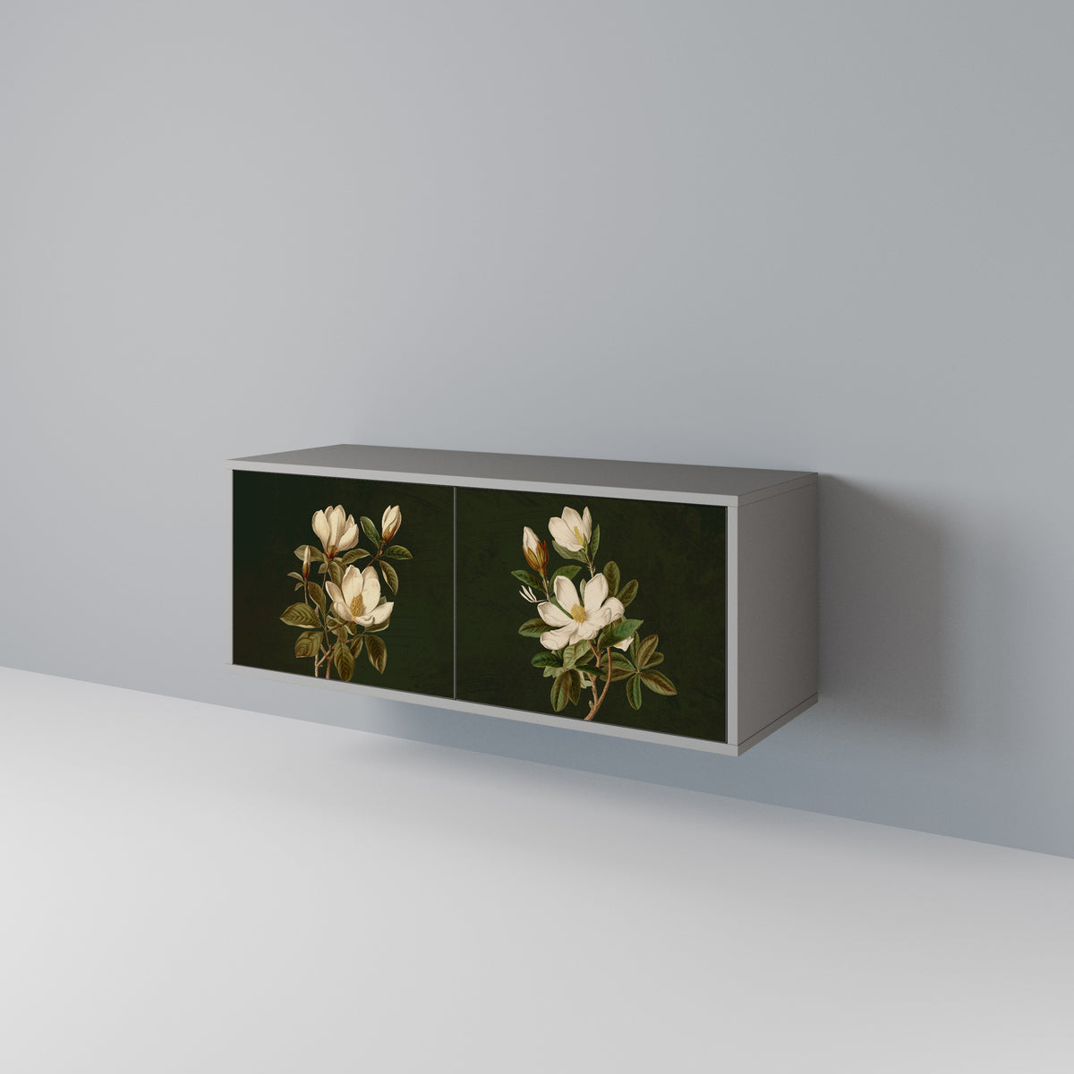 FLORAL NOIR Mueble de TV Compacto de 2 puertas