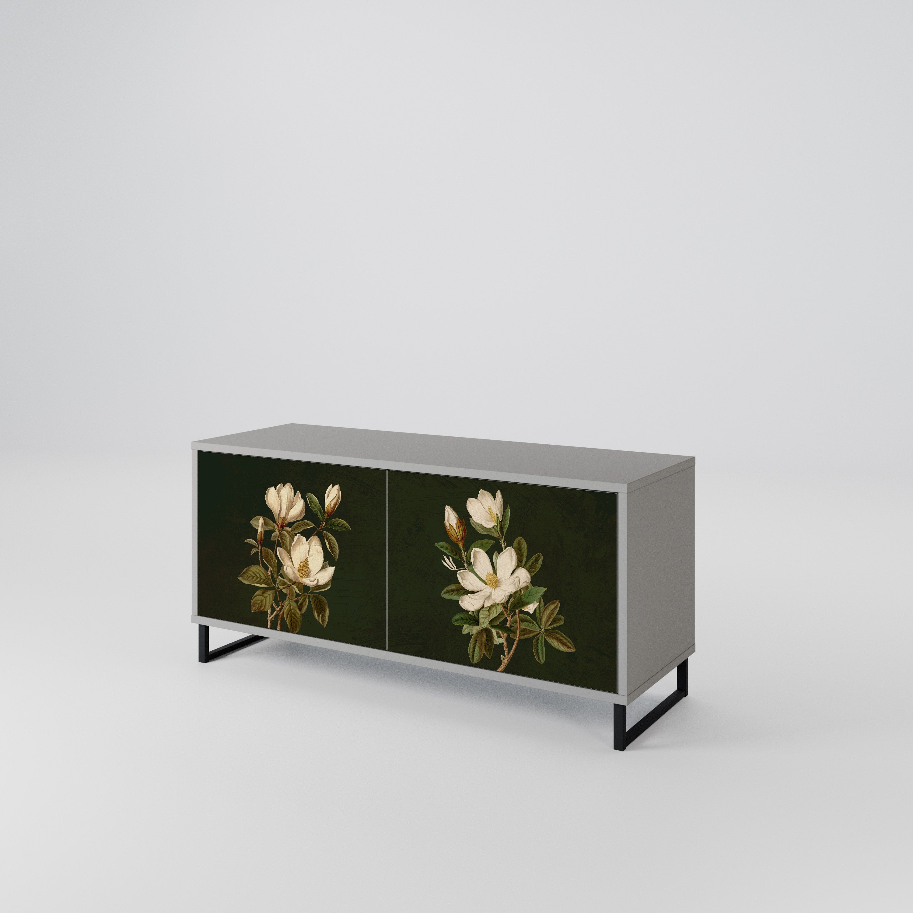 FLORAL NOIR Mueble de TV Compacto de 2 puertas