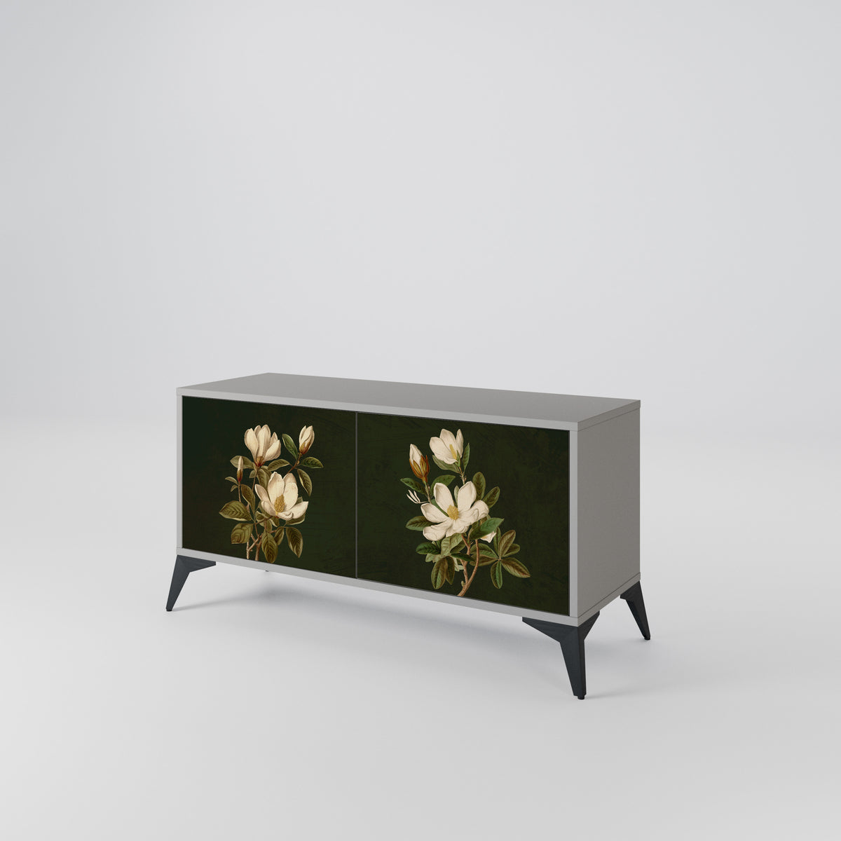FLORAL NOIR Mueble de TV Compacto de 2 puertas