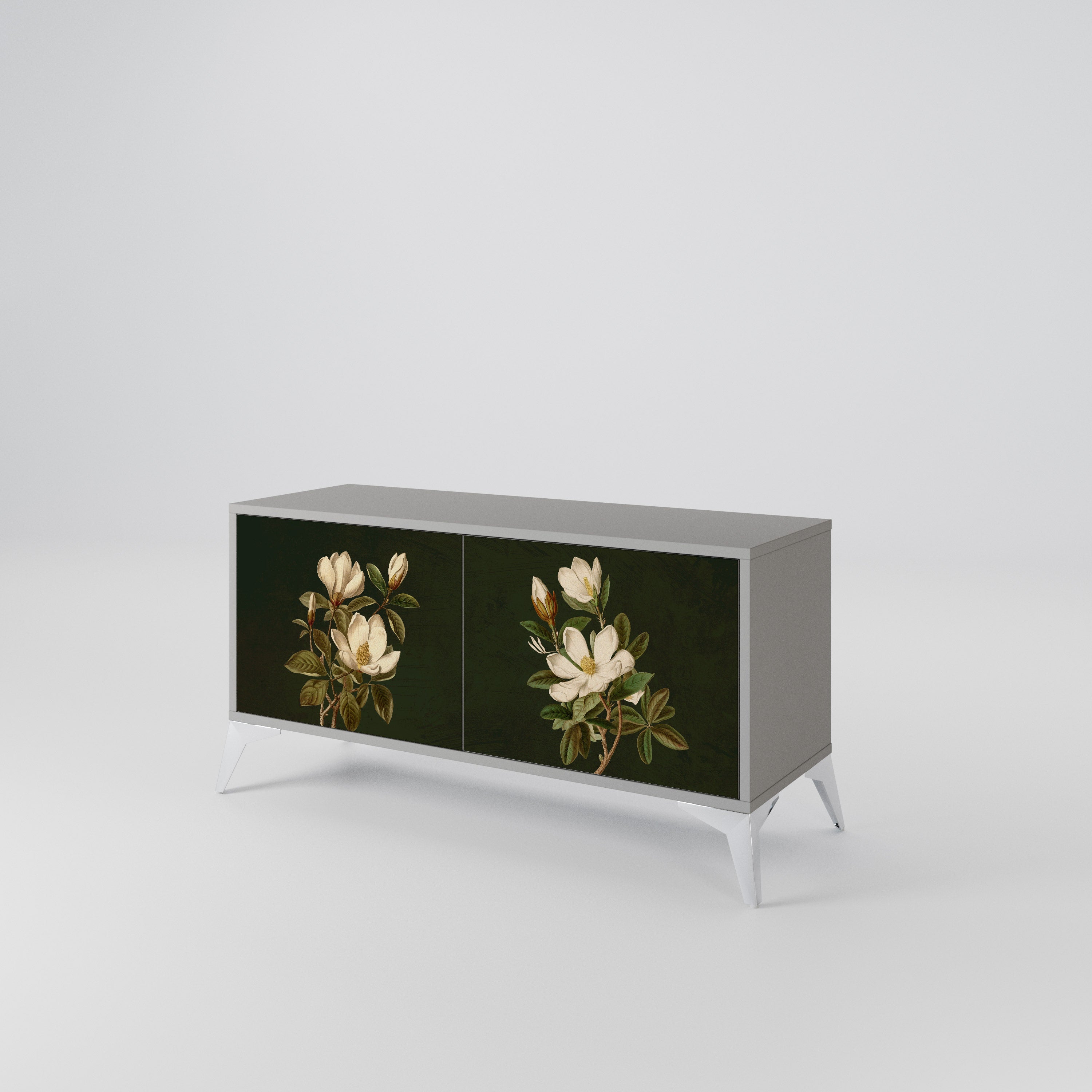 FLORAL NOIR Mueble de TV Compacto de 2 puertas