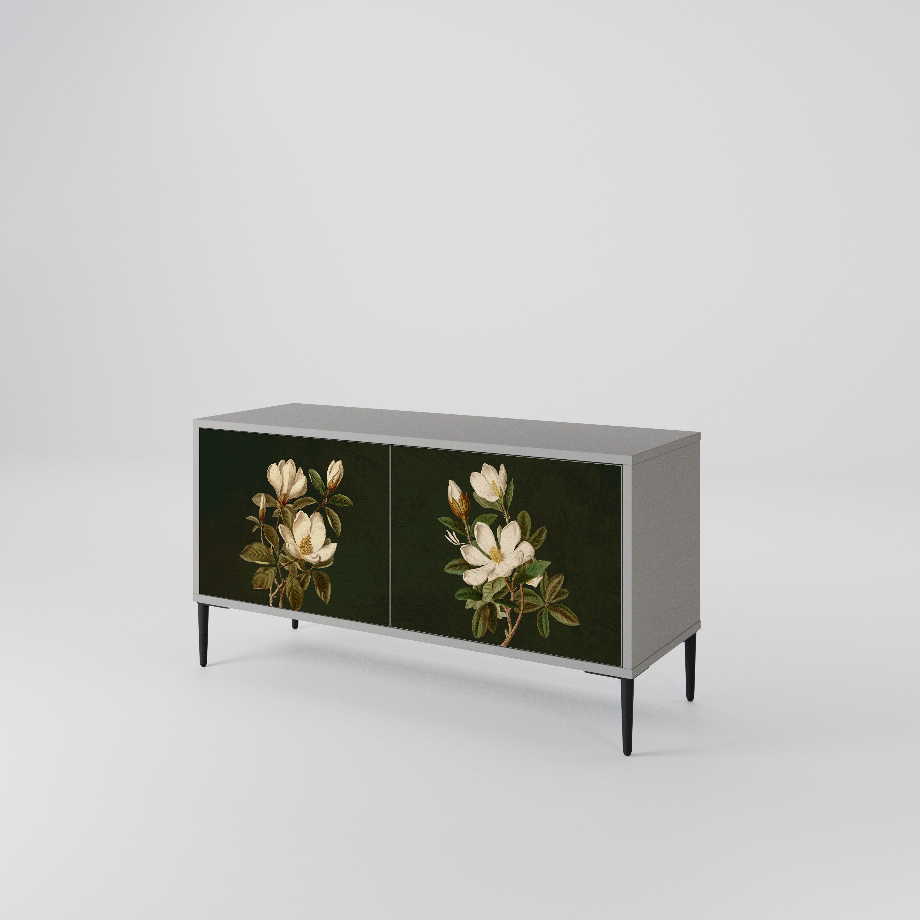 FLORAL NOIR Mueble de TV Compacto de 2 puertas