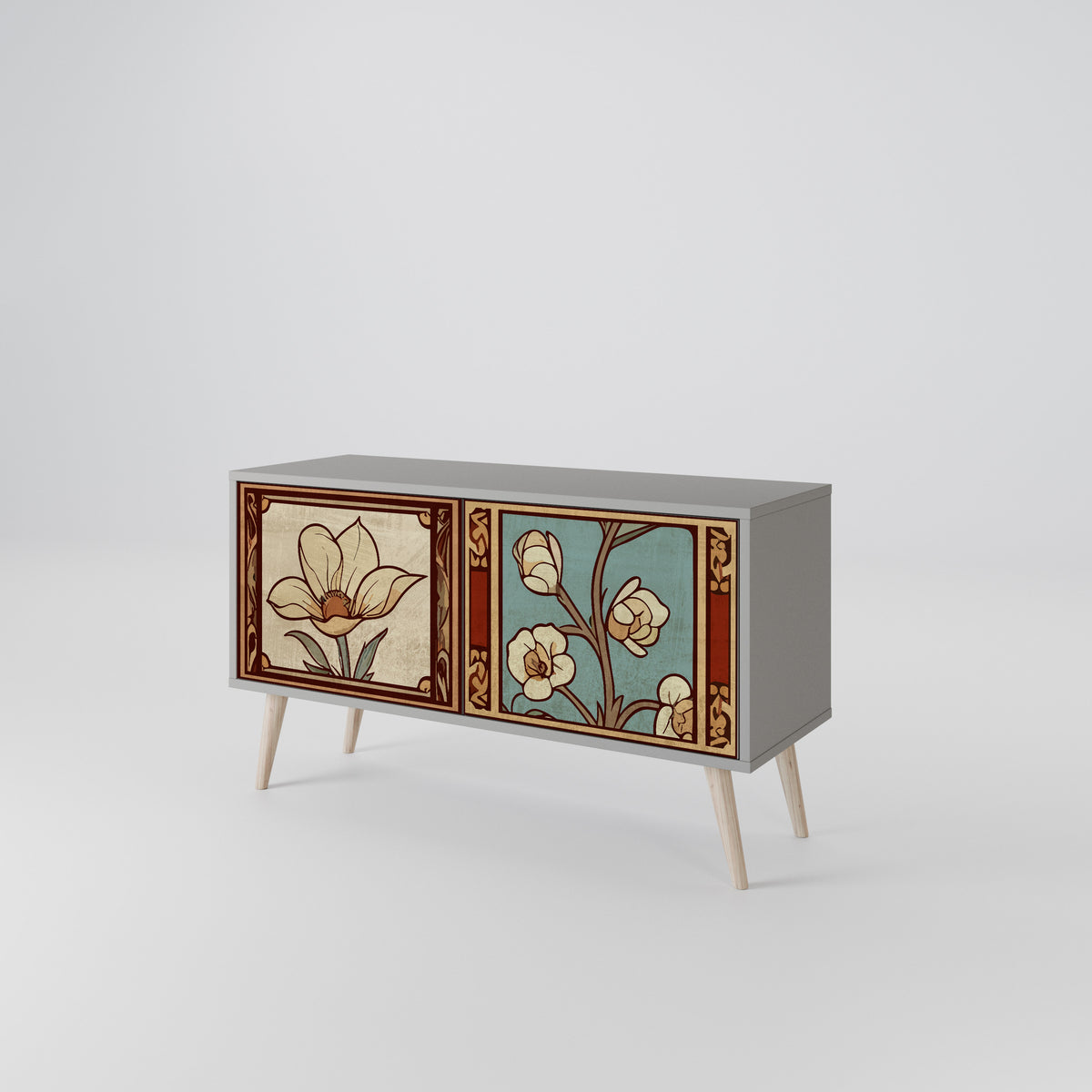 TIMELESS FLORA Mueble de TV Compacto de 2 puertas